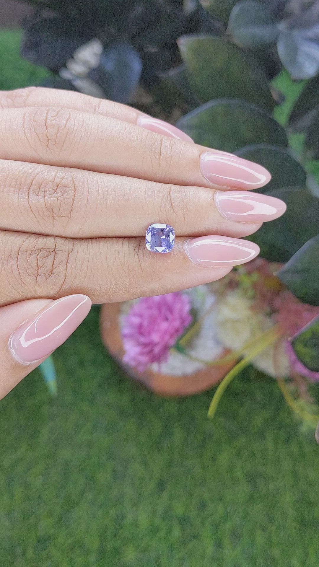 1.64 Ct. Purplish Blue Sapphire from Ceylon (Sri Lanka) Size Video