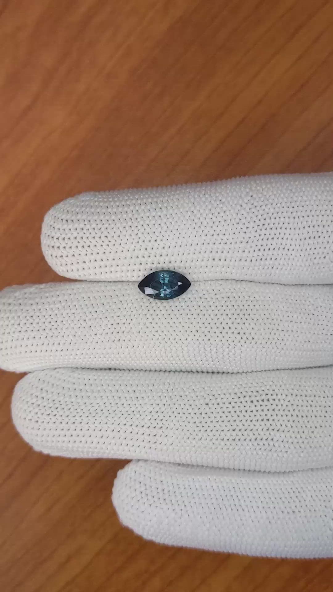 1.31 Ct. Greenish Blue Sapphire from Madagascar Size Video