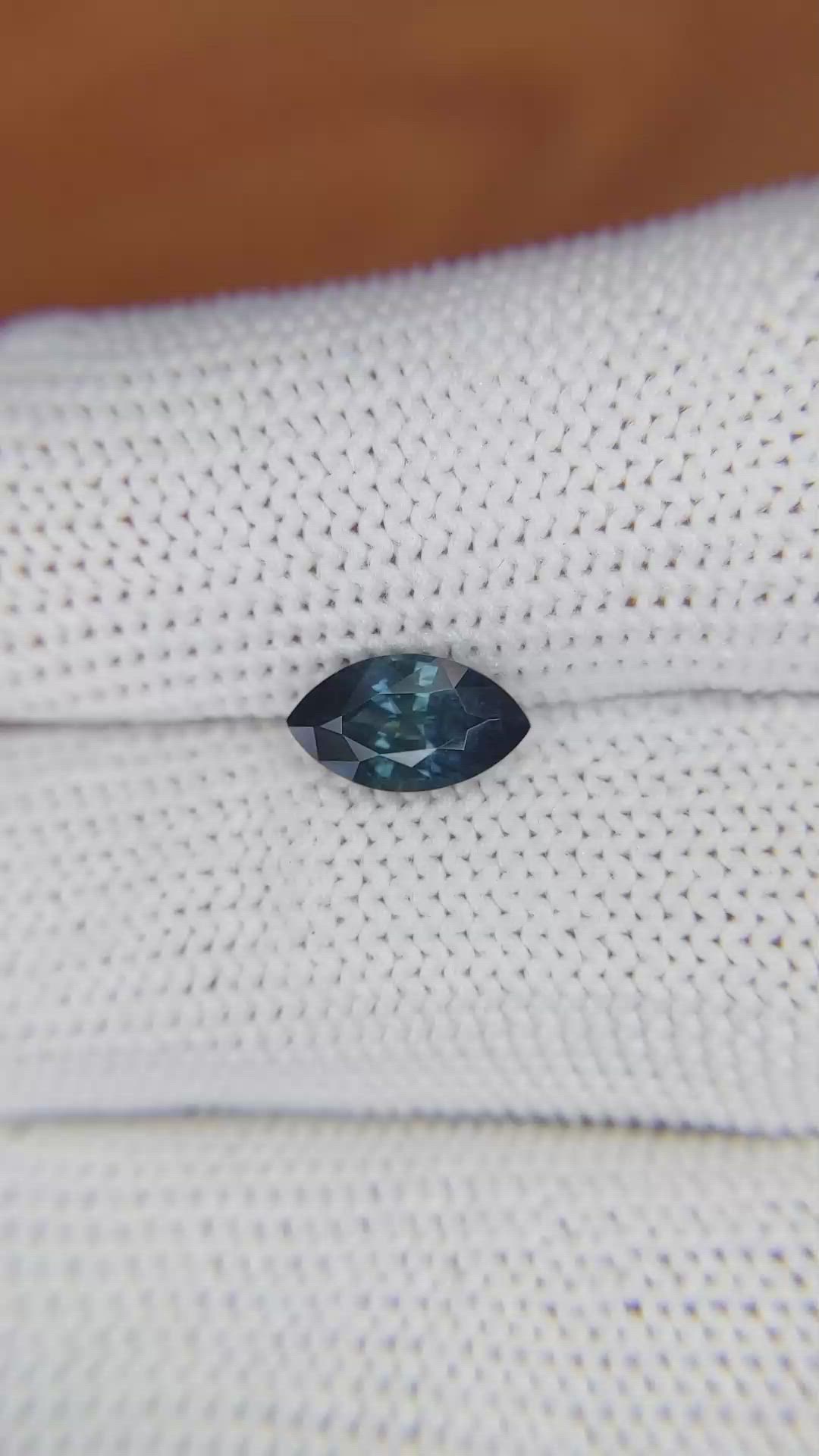 1.31 Ct. Greenish Blue Sapphire from Madagascar Size Video