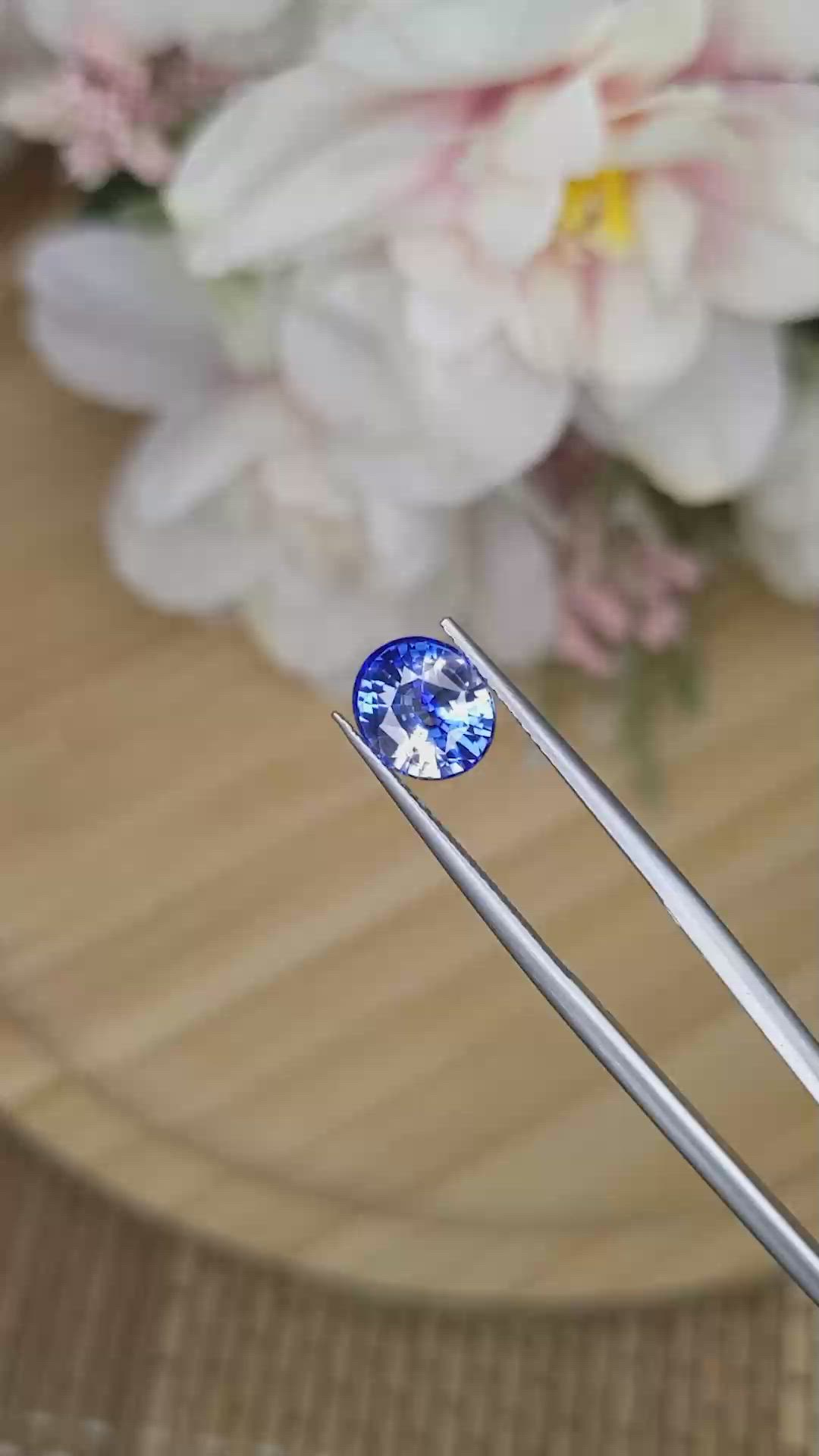 2.50 Ct. Blue Sapphire from Ceylon (Sri Lanka) Size Video