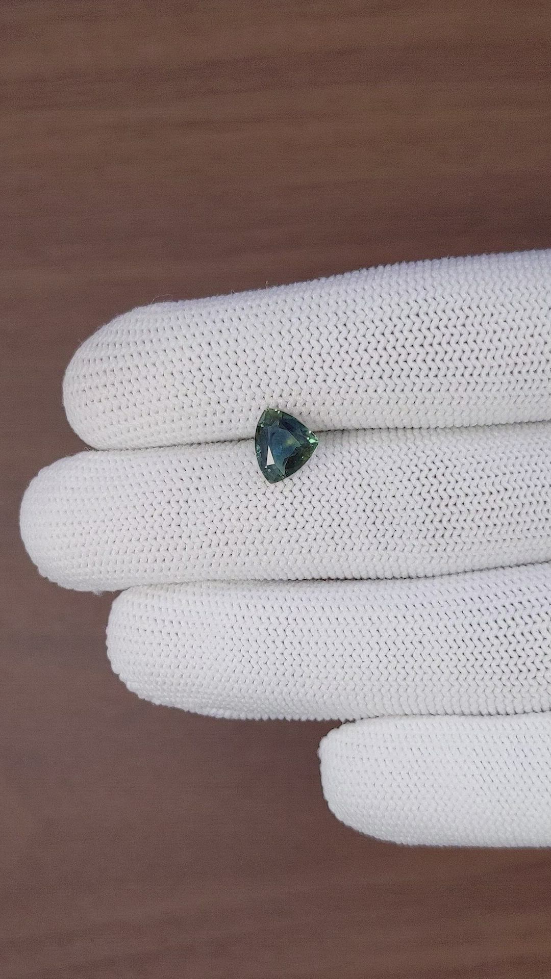 2.14 Ct. Bluish Green Sapphire from Madagascar Size Video