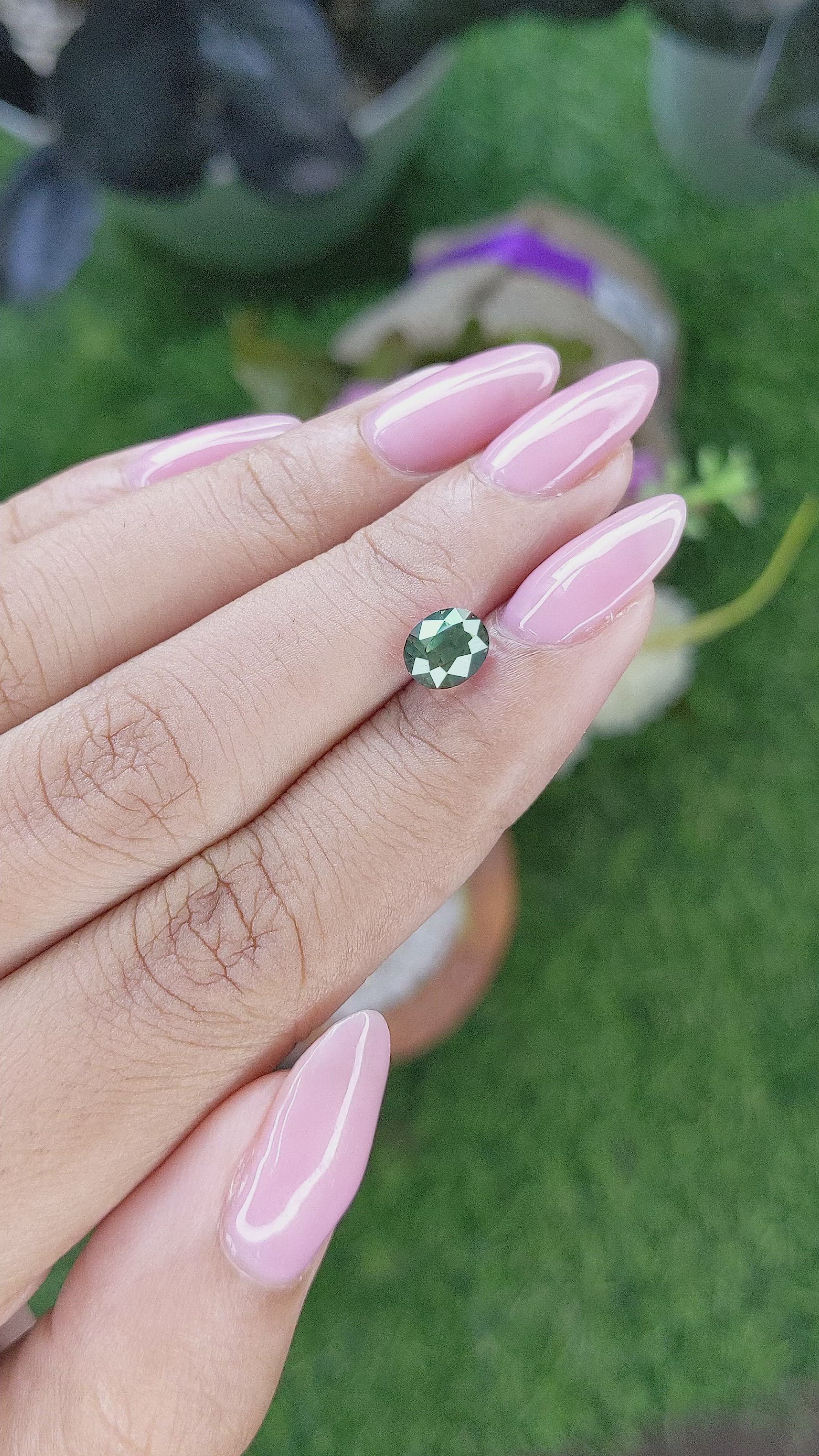 1.63 Ct. Yellowish Green Sapphire from Madagascar Size Video