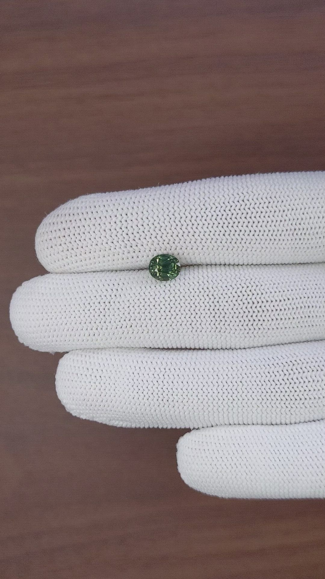 1.63 Ct. Yellowish Green Sapphire from Madagascar Size Video