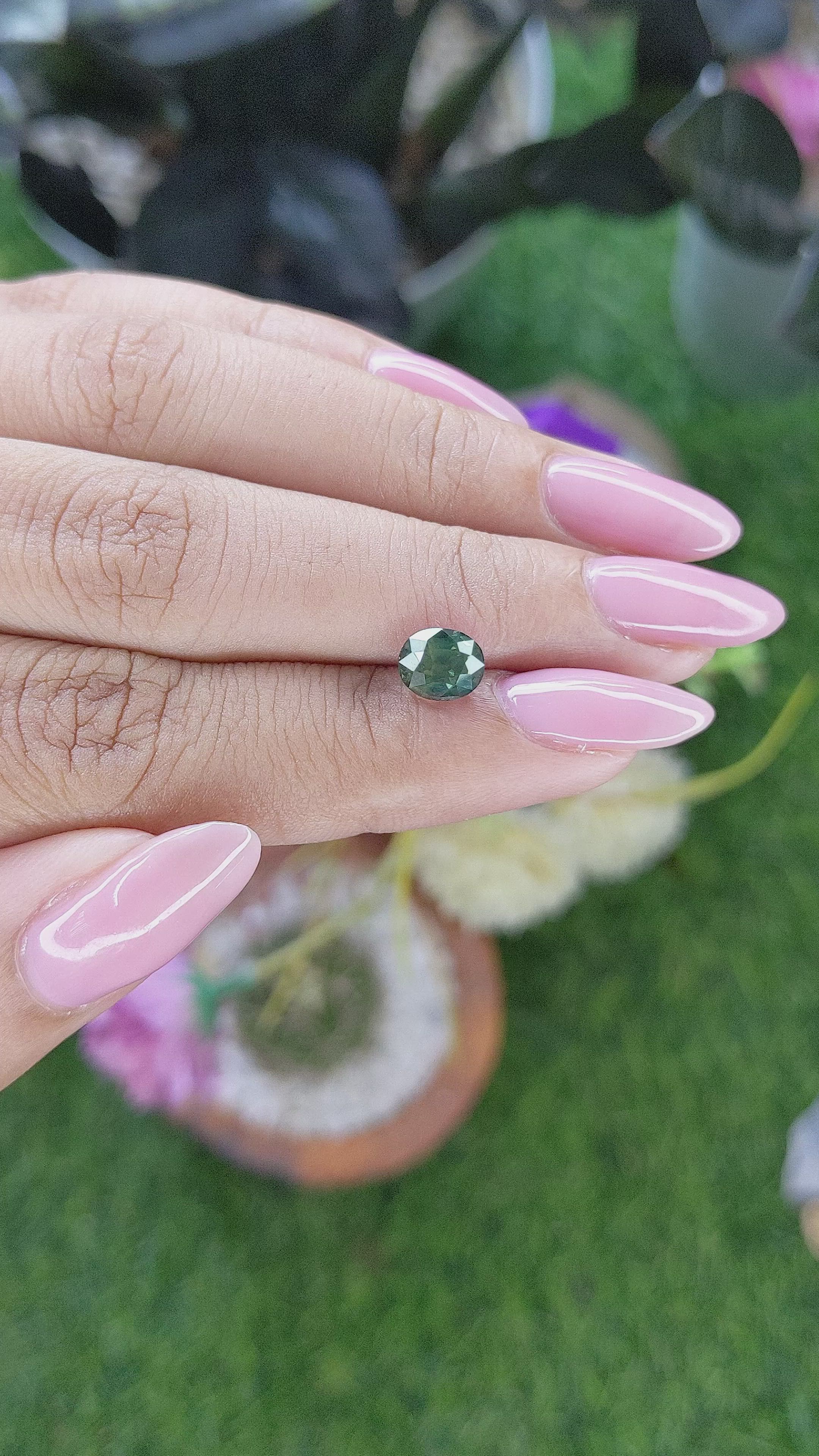 1.63 Ct. Yellowish Green Sapphire from Madagascar Size Video