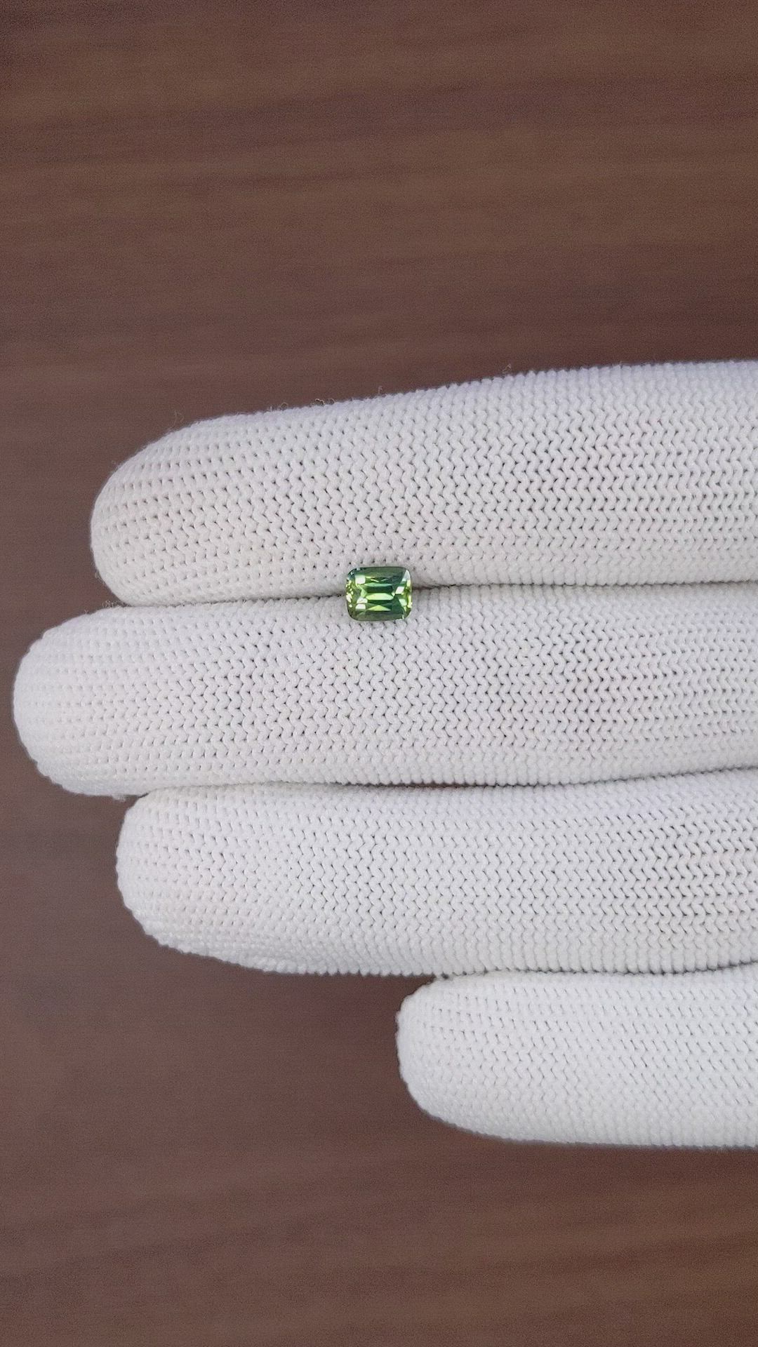 1.11 Ct. Yellowish Green Sapphire from Madagascar Size Video
