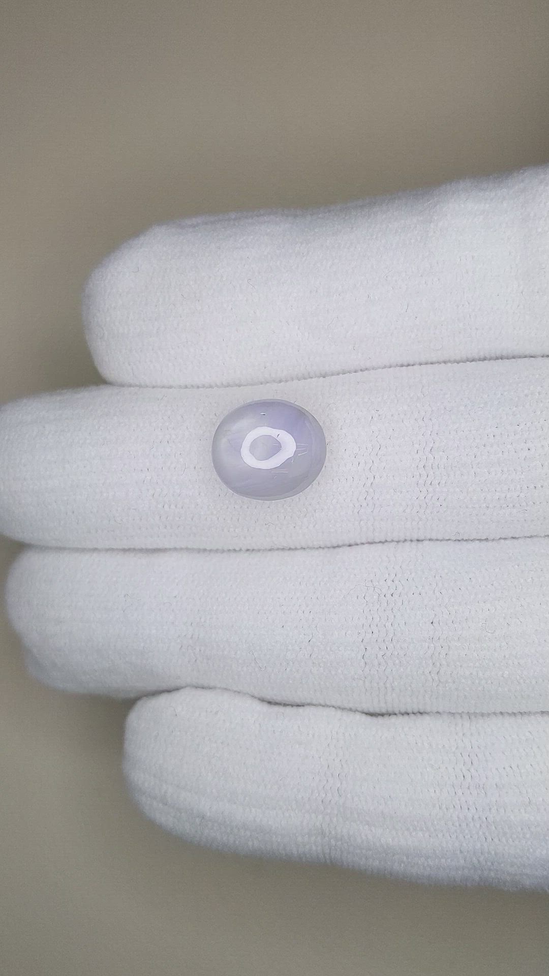 5.97 Ct. Greyish Blue Star Sapphire from Ceylon (Sri Lanka) Size Video