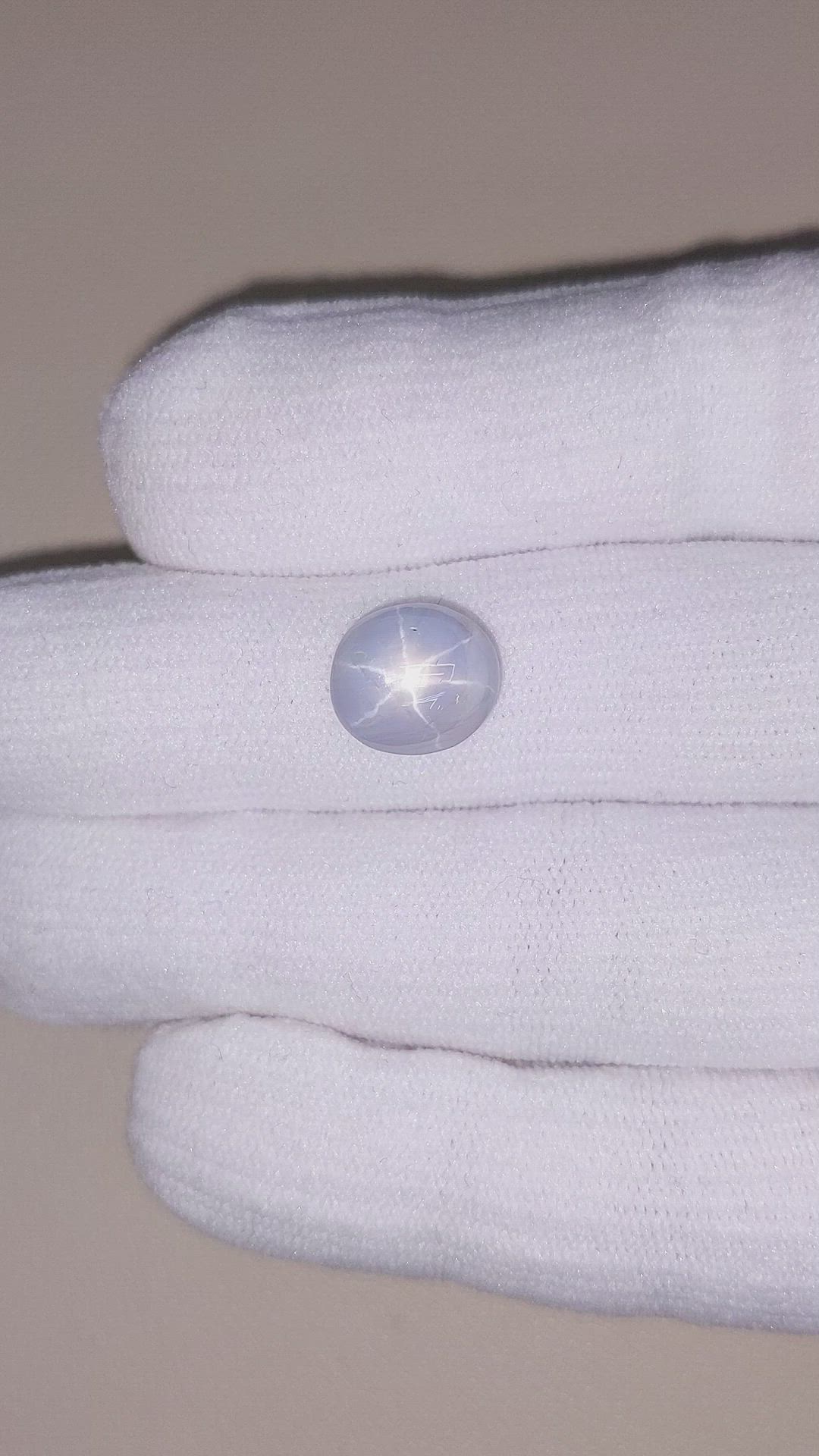 5.97 Ct. Greyish Blue Star Sapphire from Ceylon (Sri Lanka) Size Video