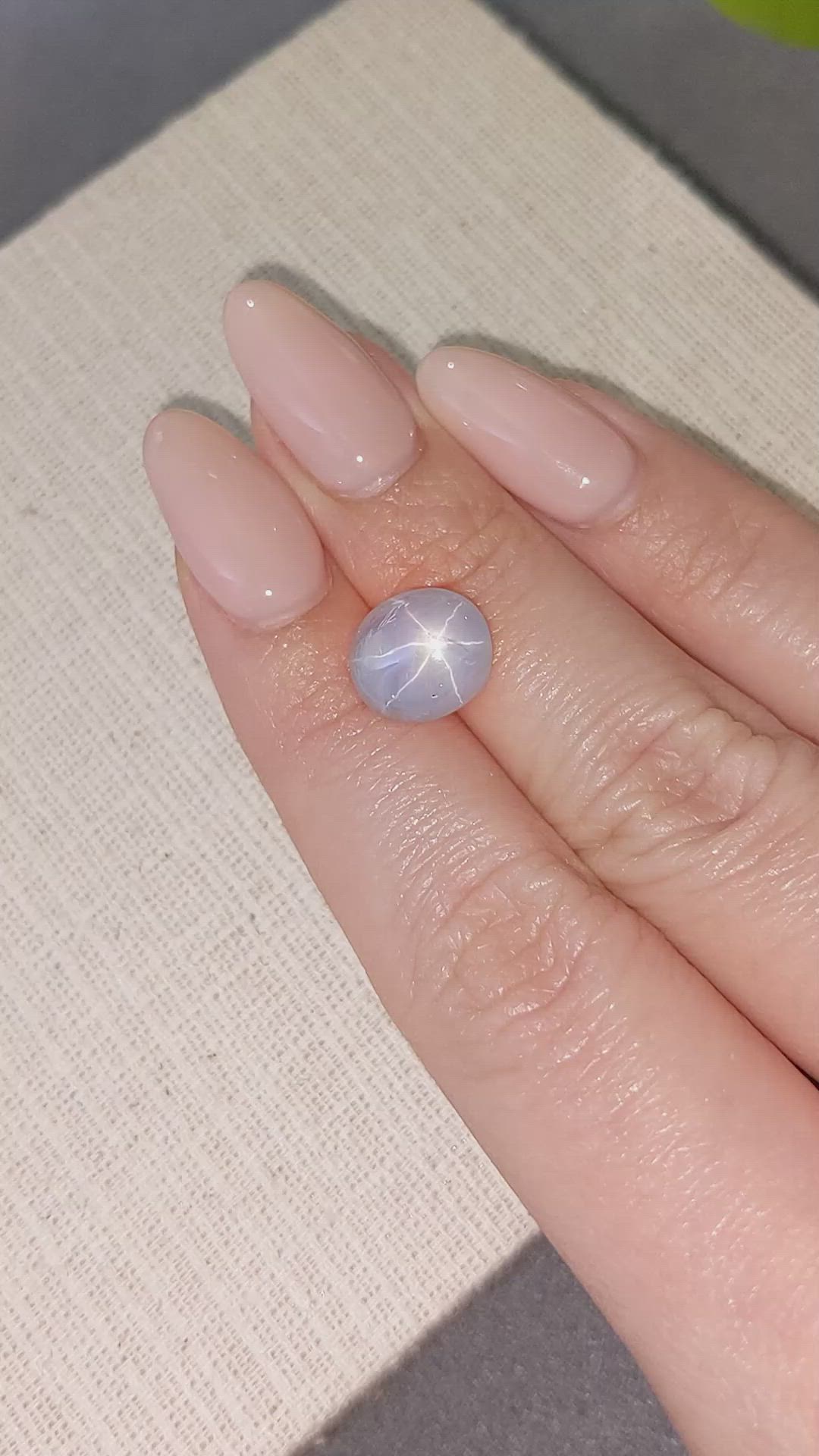 5.97 Ct. Greyish Blue Star Sapphire from Ceylon (Sri Lanka) Size Video