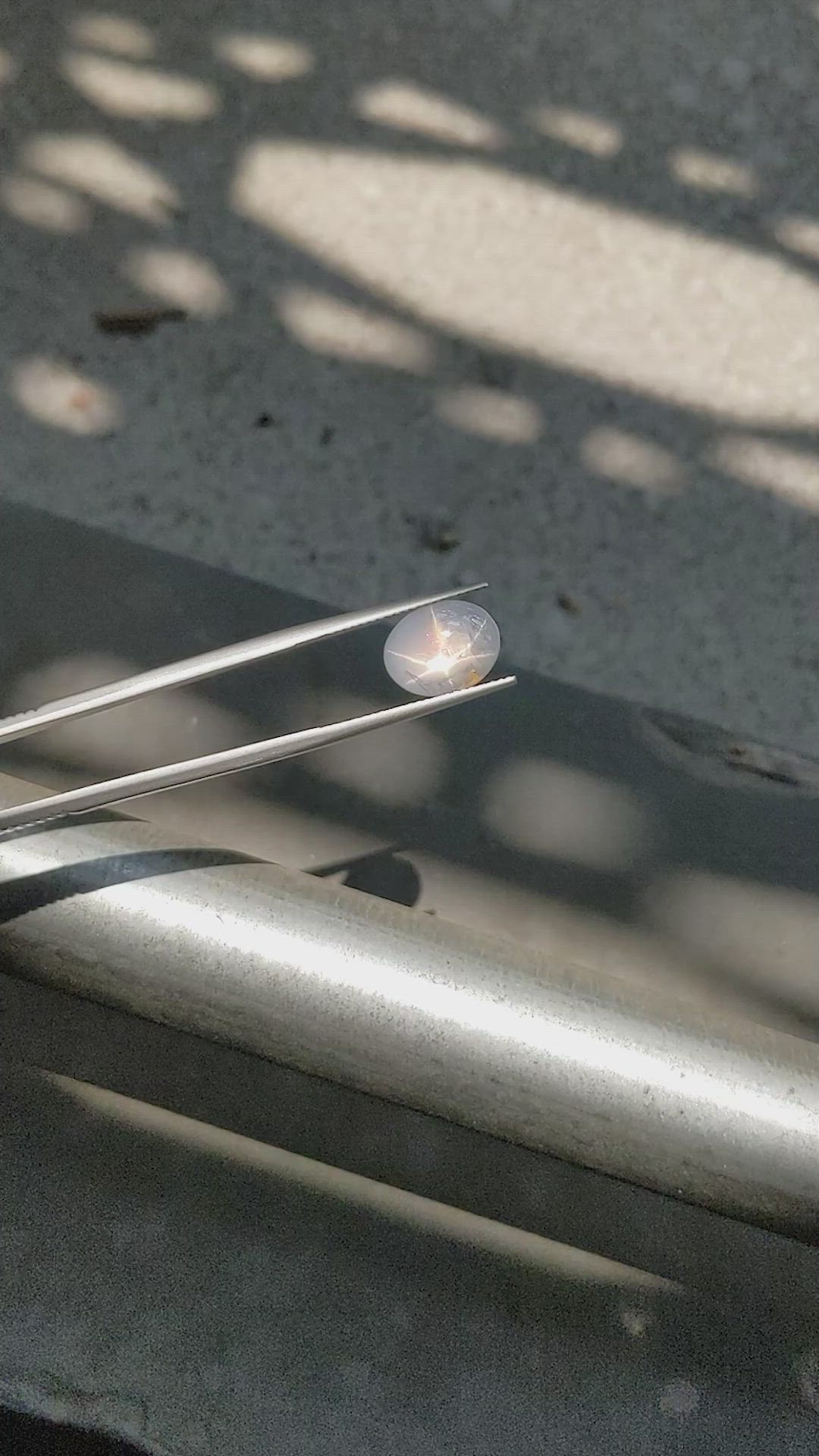 7.48 Ct. Grey Star Sapphire from Ceylon (Sri Lanka) Size Video