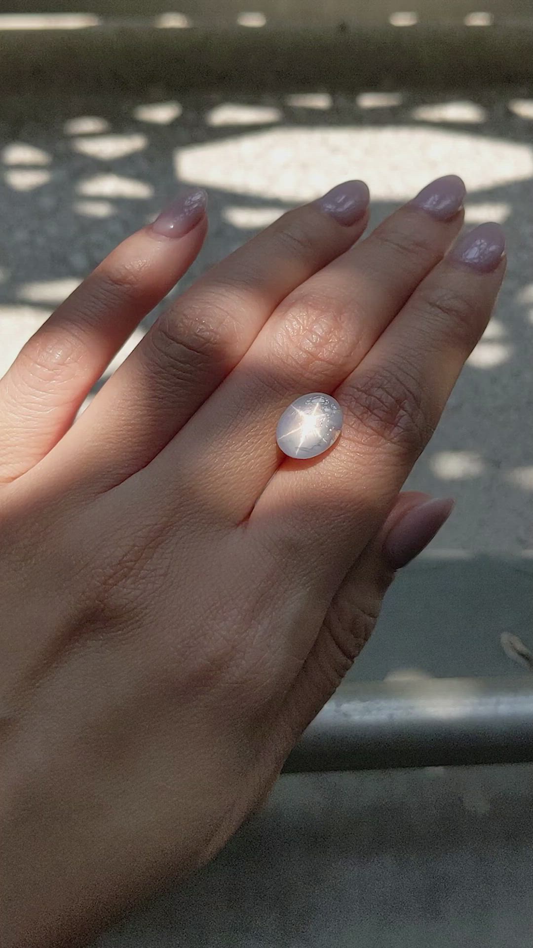 7.48 Ct. Grey Star Sapphire from Ceylon (Sri Lanka) Size Video