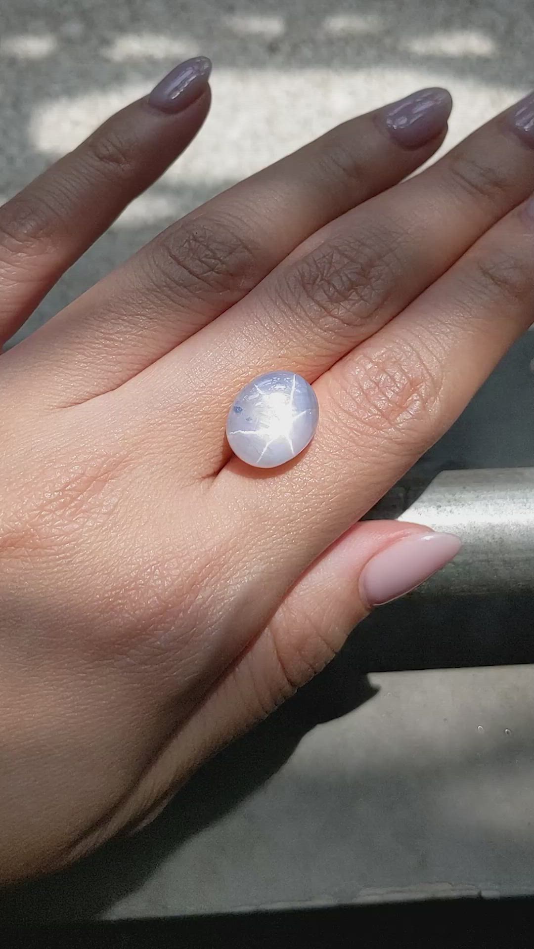 15.33 Ct. Bluish Grey Star Sapphire from Ceylon (Sri Lanka) Size Video