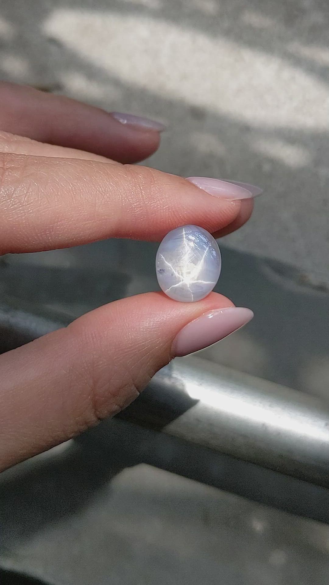 15.33 Ct. Bluish Grey Star Sapphire from Ceylon (Sri Lanka) Size Video