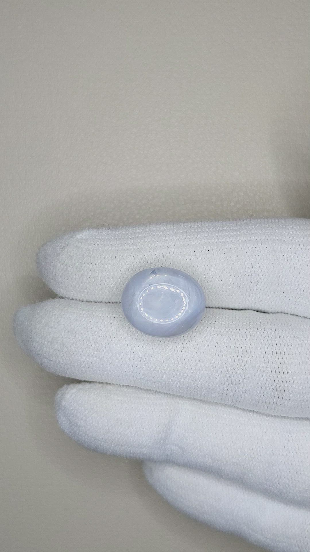 15.33 Ct. Bluish Grey Star Sapphire from Ceylon (Sri Lanka) Size Video