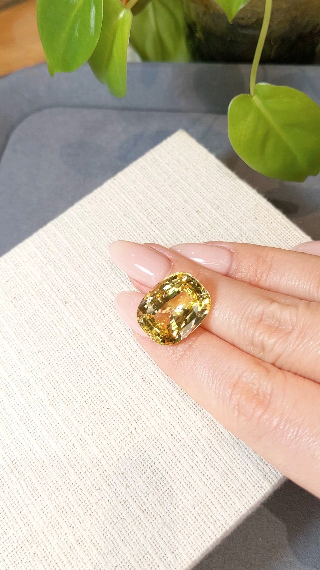 22.20 Ct. Yellow Sapphire from Ceylon (Sri Lanka) Size Video