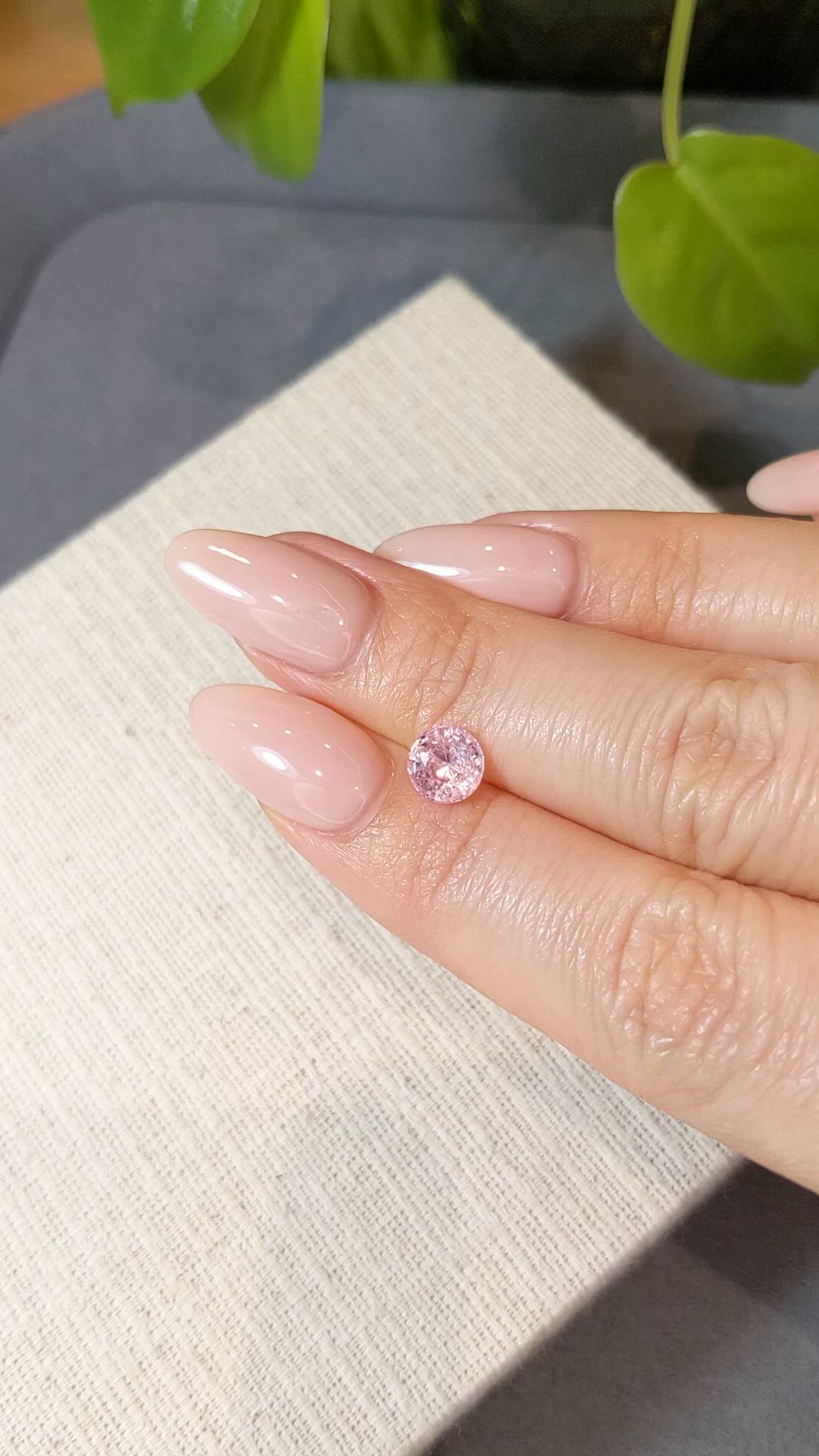 1.30 Ct. Peach Sapphire from Ceylon (Sri Lanka) Size Video