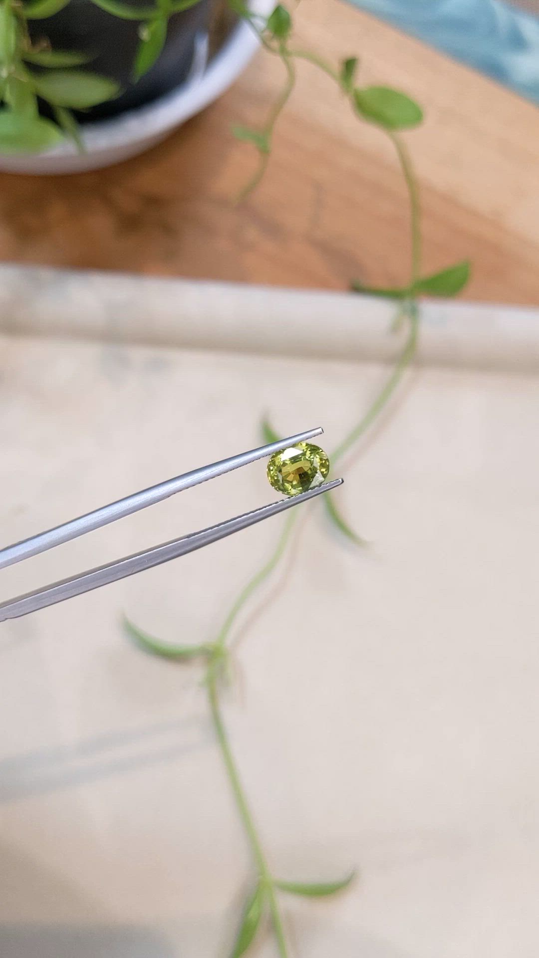 1.63 Ct. Greenish Yellow Sapphire from Madagascar Size Video