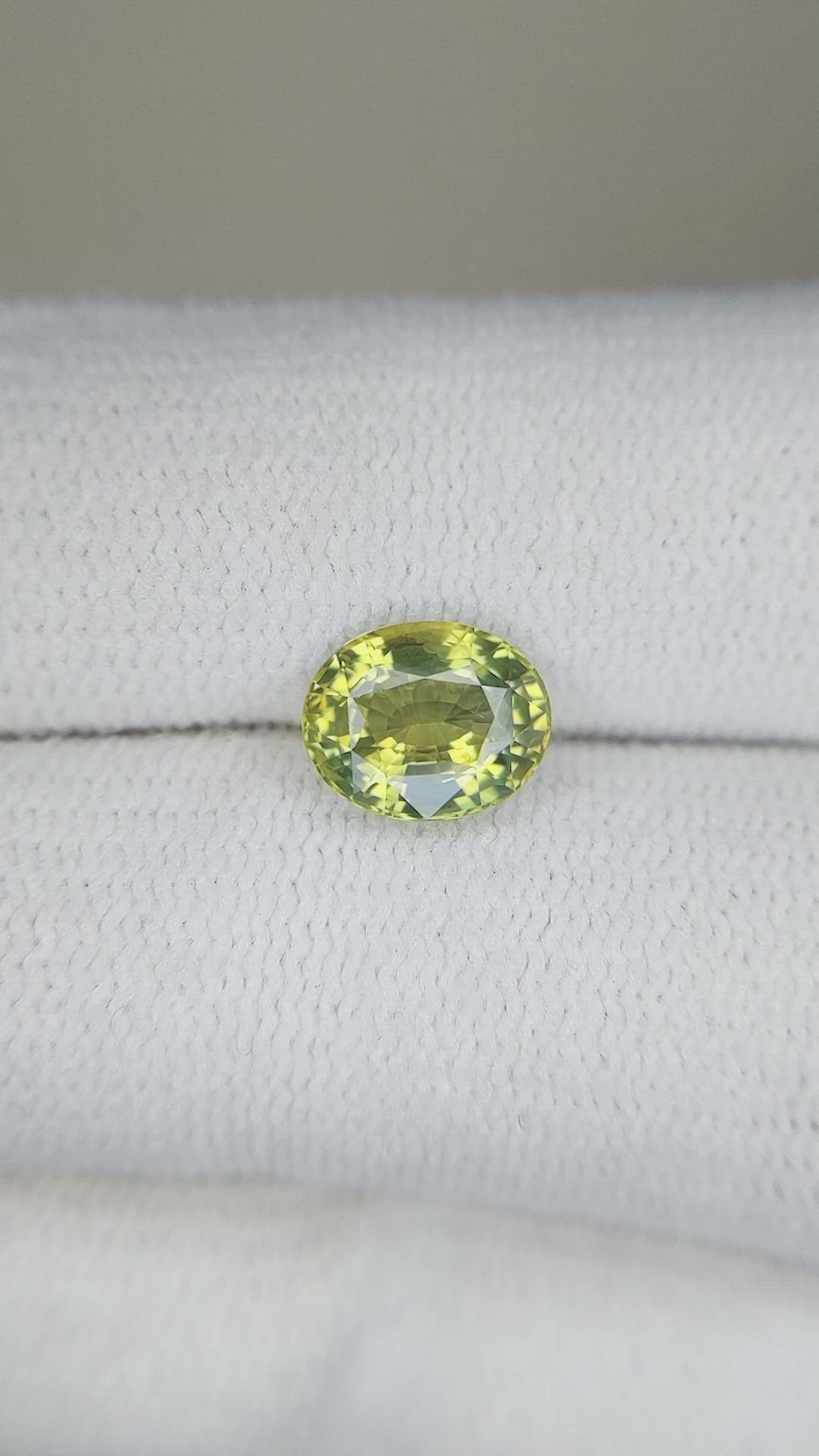 1.63 Ct. Greenish Yellow Sapphire from Madagascar Size Video