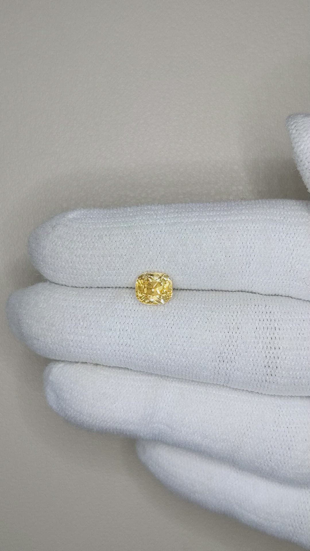 1.23 Ct. Yellow Sapphire from Ceylon (Sri Lanka) Size Video