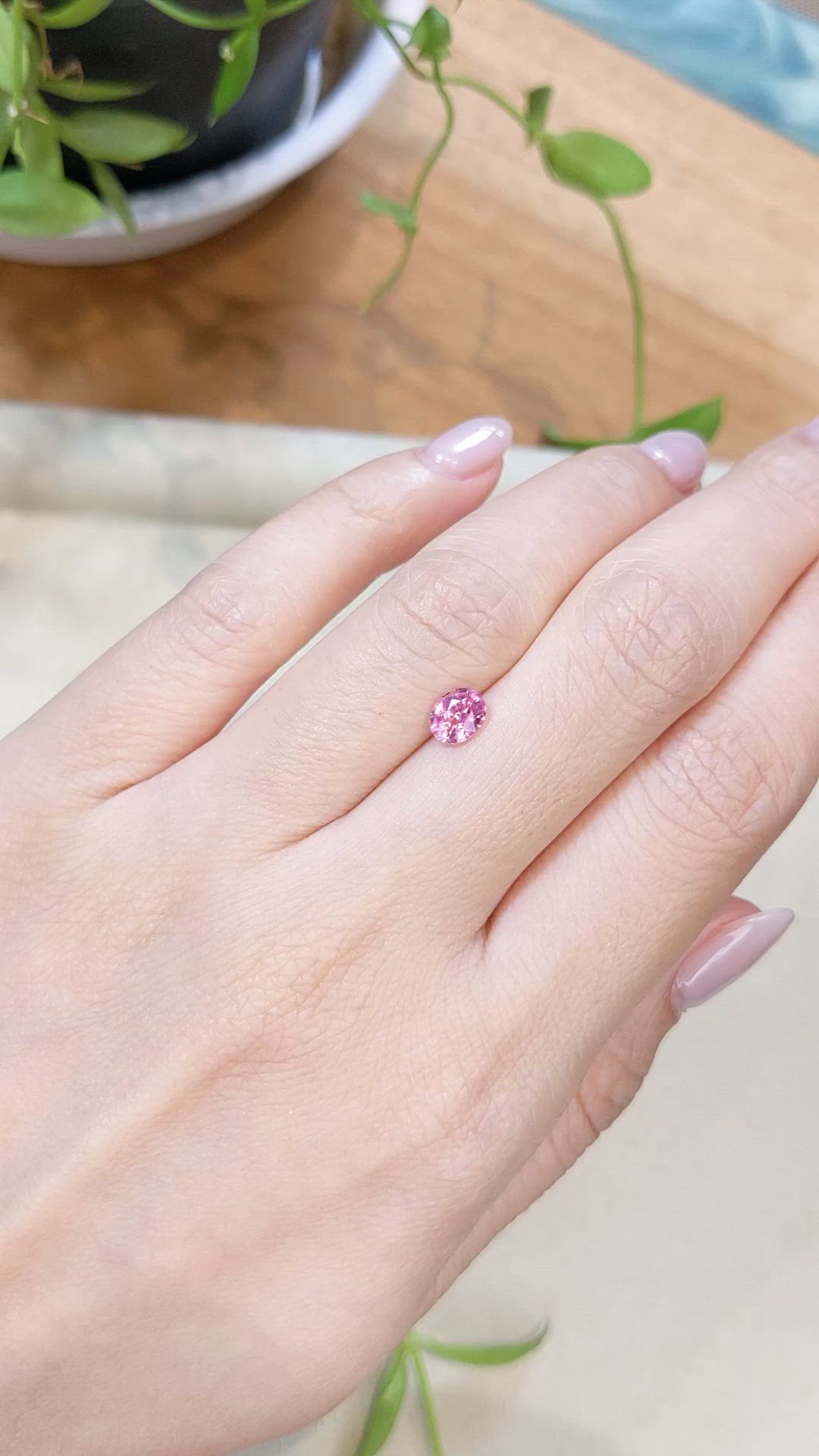 0.79 Ct. Purplish Pink Sapphire from Ceylon (Sri Lanka) Size Video