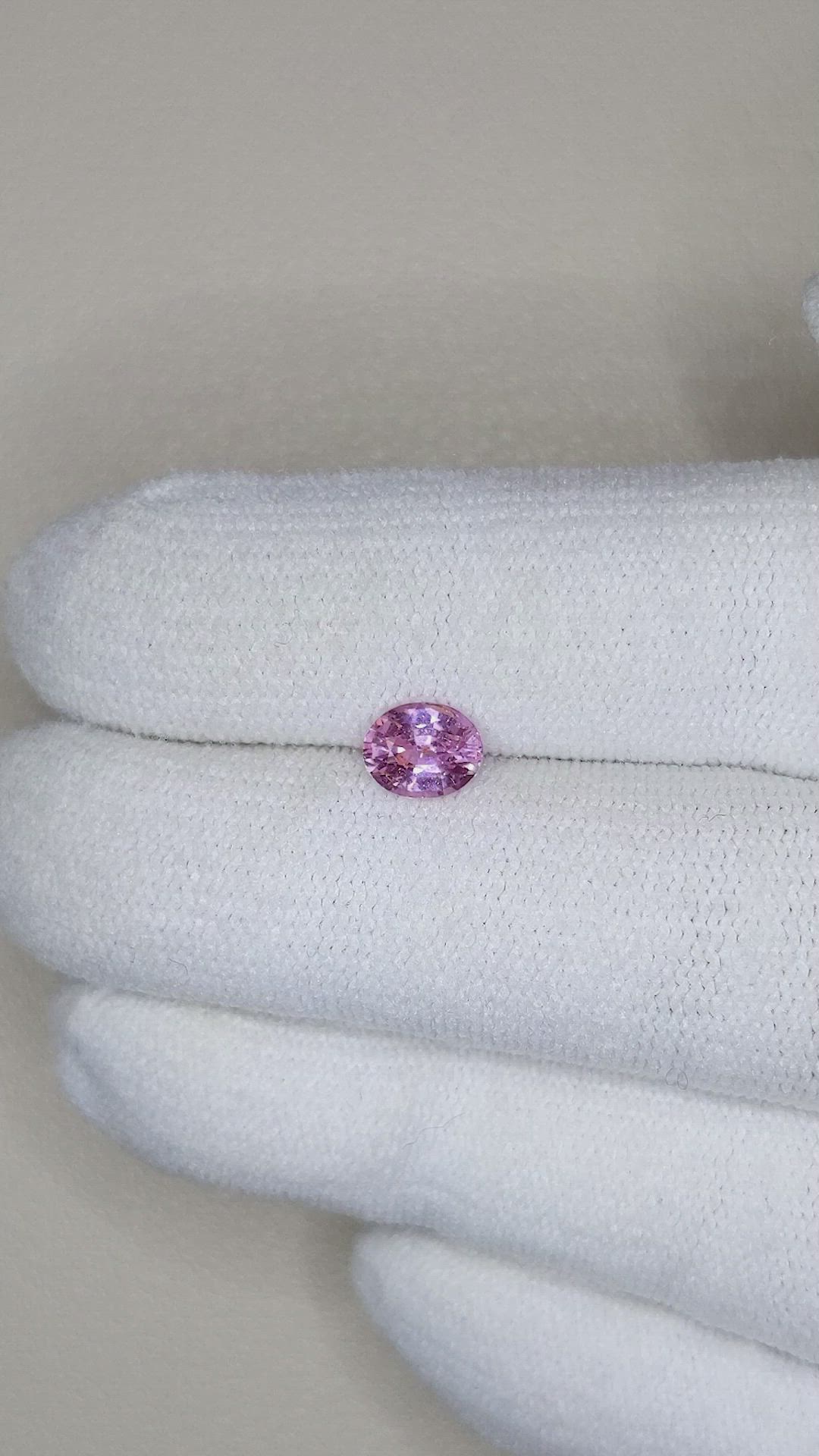 0.79 Ct. Purplish Pink Sapphire from Ceylon (Sri Lanka) Size Video