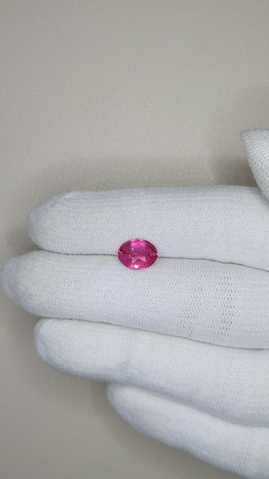 1.55 Ct. Pink Sapphire from Ceylon (Sri Lanka) Size Video