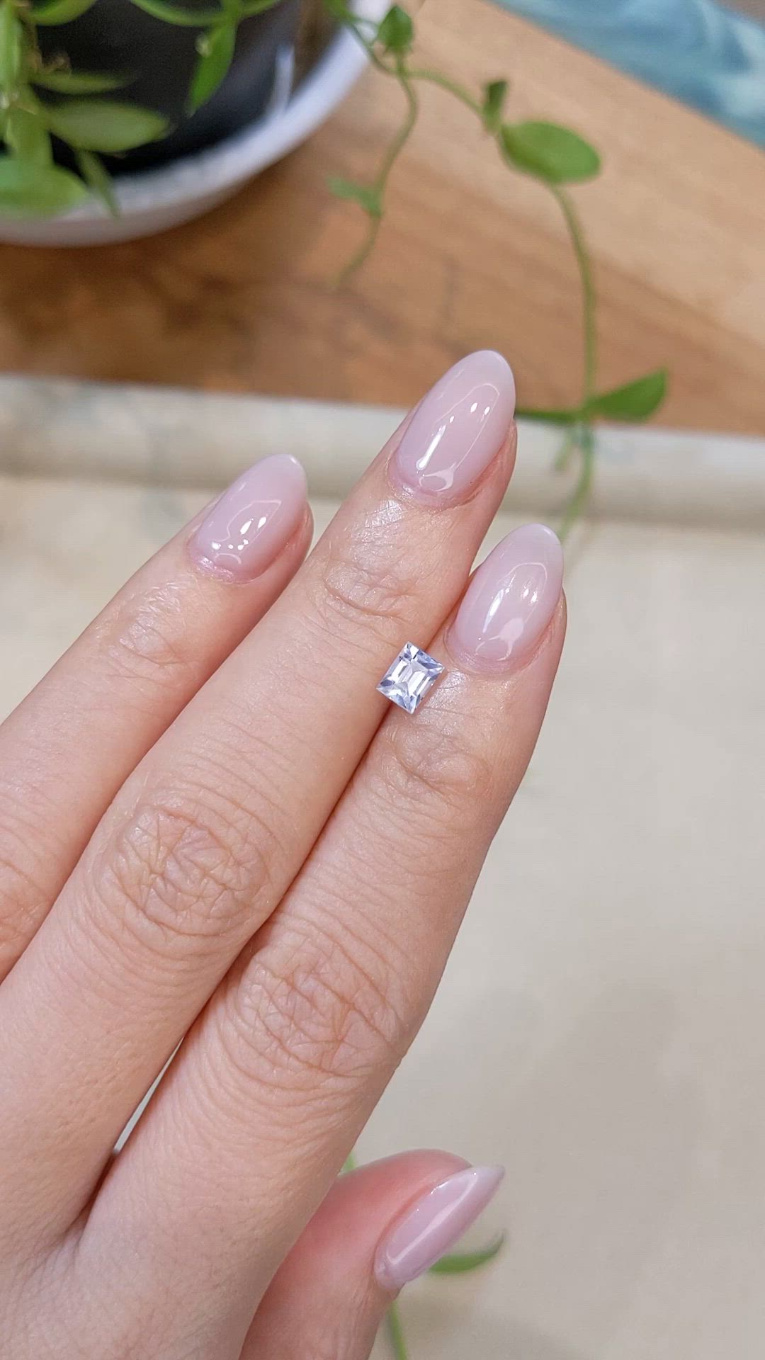 0.91 Ct. White Sapphire from Ceylon (Sri Lanka) Size Video