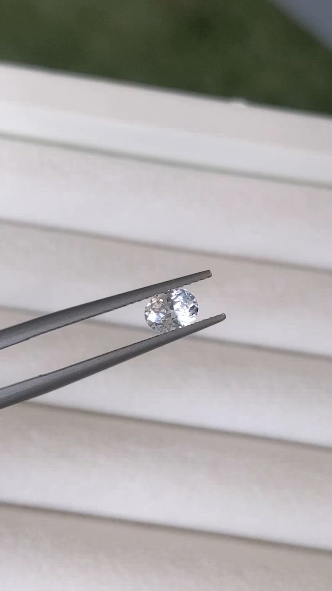 0.69 Ct. White Sapphire from Ceylon (Sri Lanka) Size Video