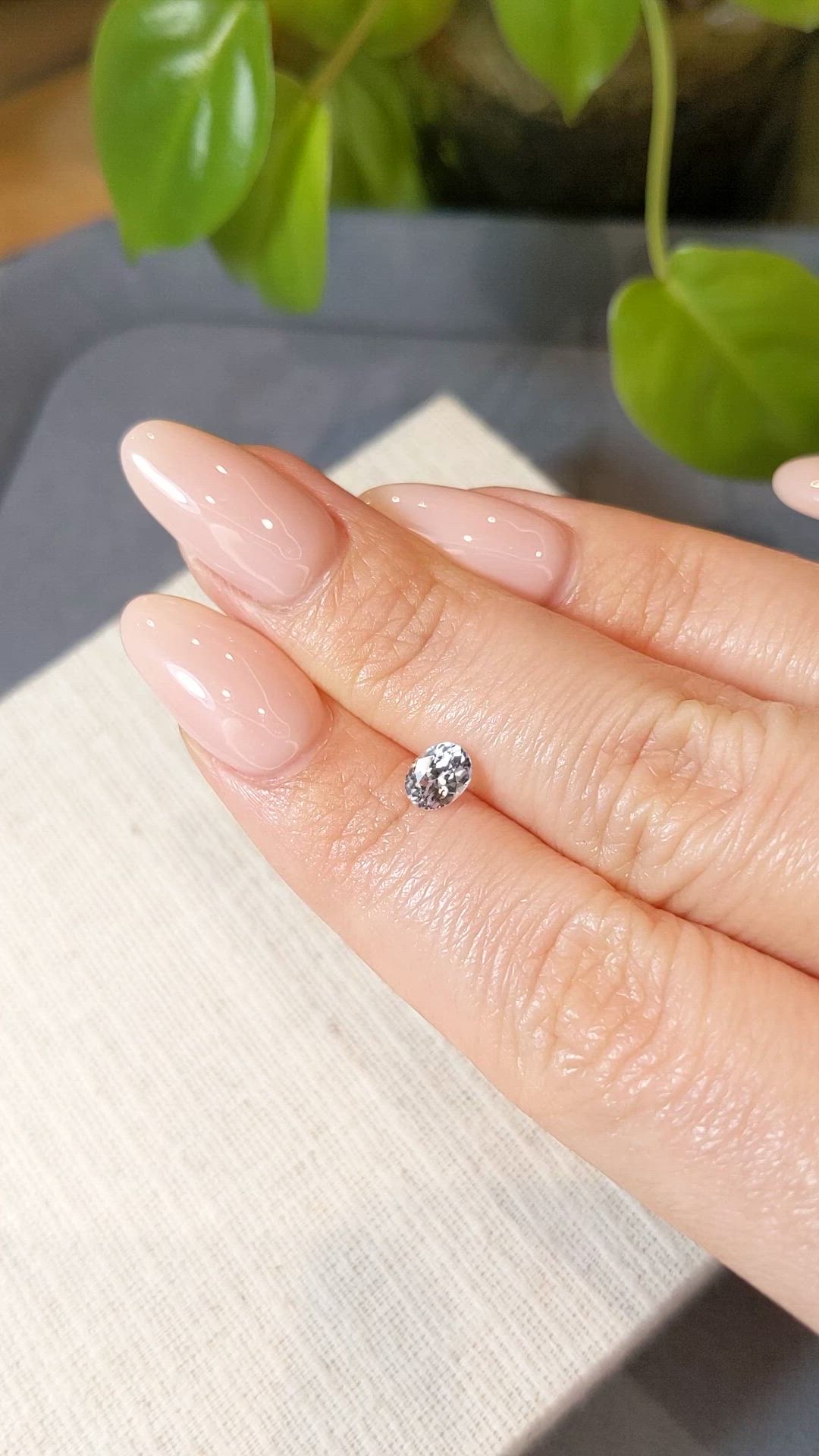 0.69 Ct. White Sapphire from Ceylon (Sri Lanka) Size Video