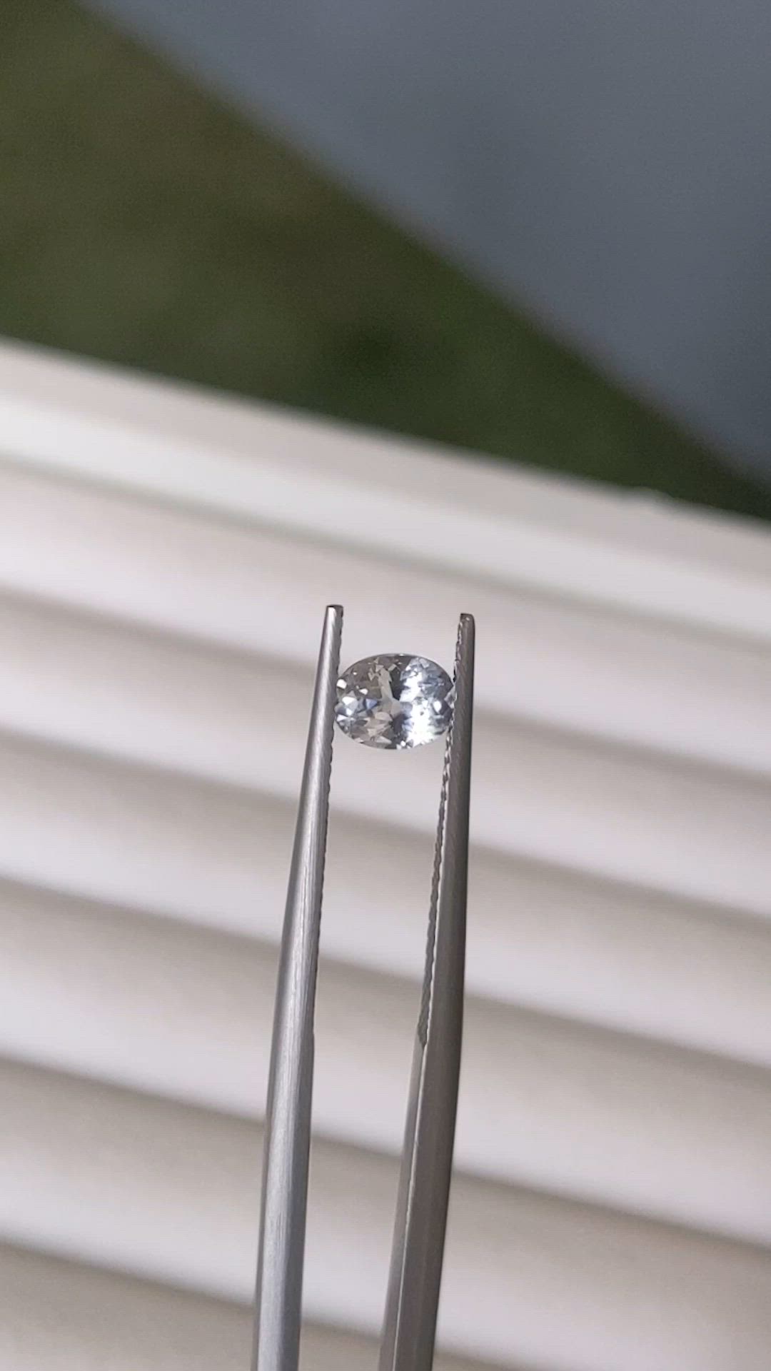 0.69 Ct. White Sapphire from Ceylon (Sri Lanka) Size Video
