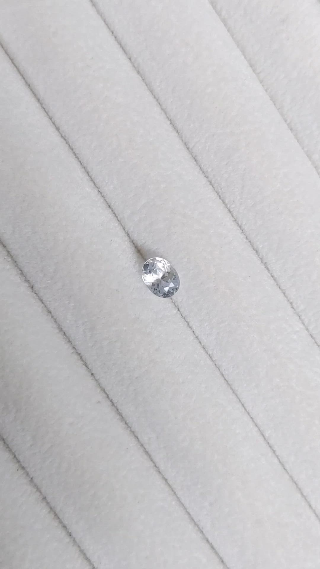 0.69 Ct. White Sapphire from Ceylon (Sri Lanka) Size Video