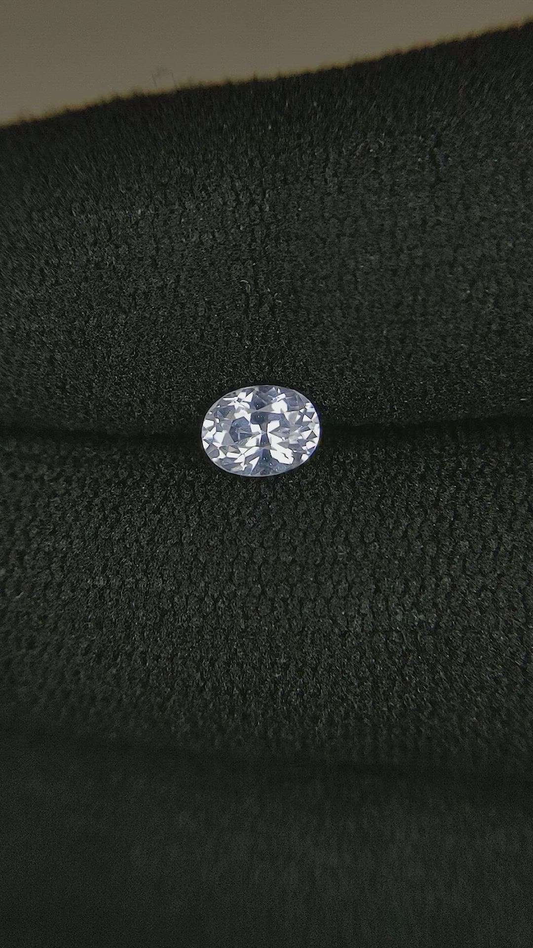 0.69 Ct. White Sapphire from Ceylon (Sri Lanka) Size Video
