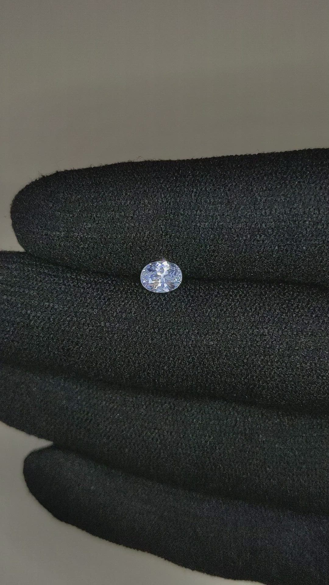 0.69 Ct. White Sapphire from Ceylon (Sri Lanka) Size Video