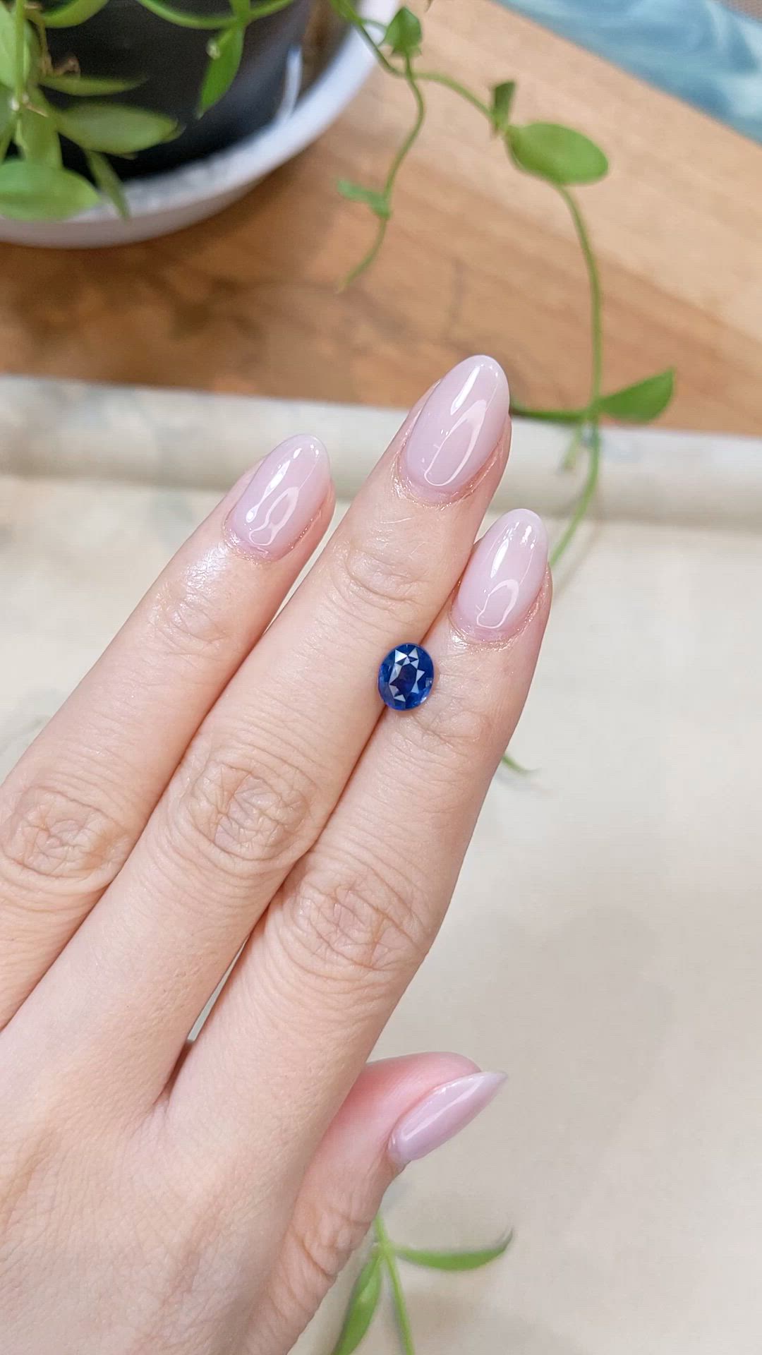 1.53 Ct. Blue Sapphire from Ceylon (Sri Lanka) Size Video