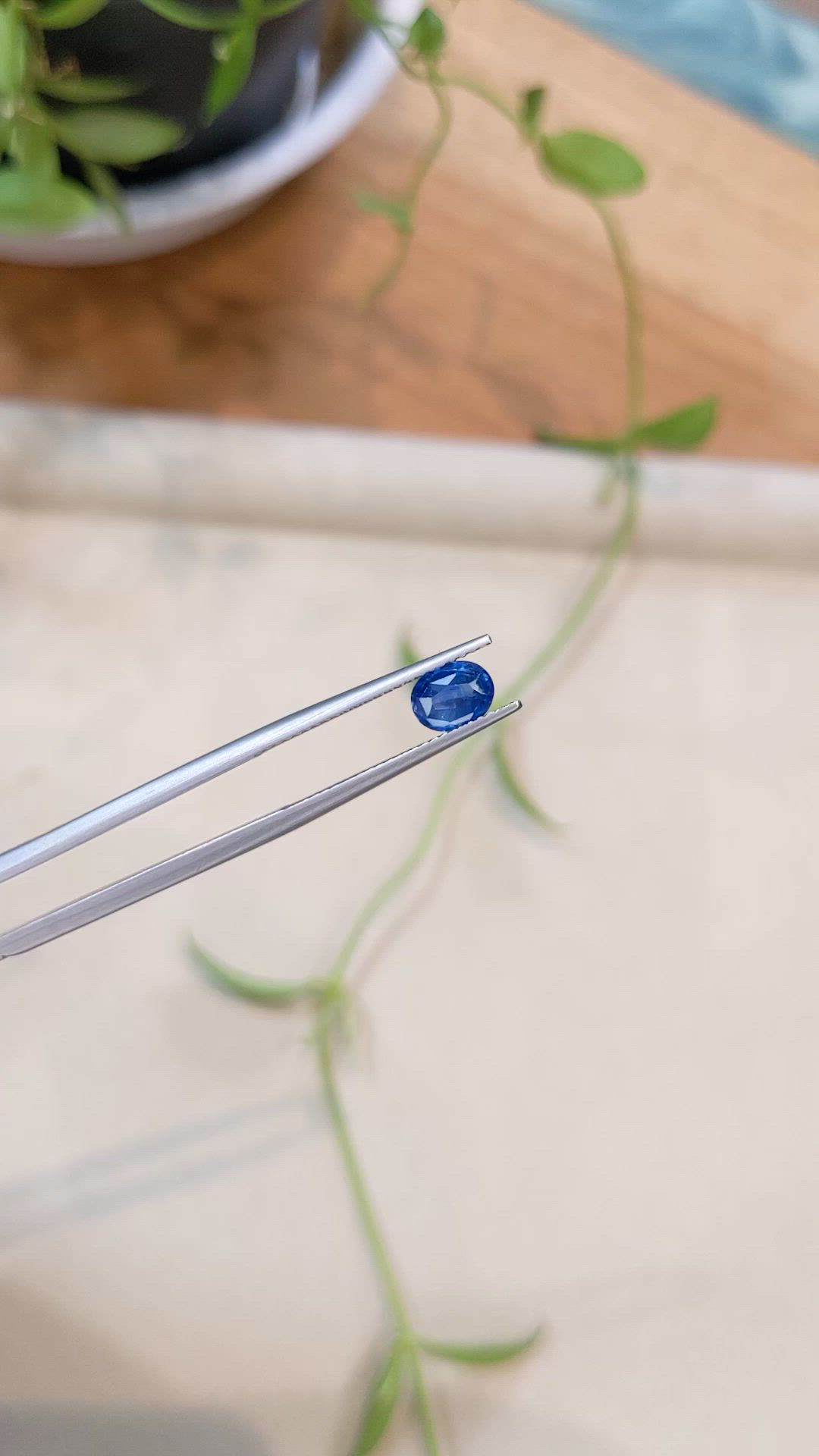 0.95 Ct. Blue Sapphire from Ceylon (Sri Lanka) Size Video