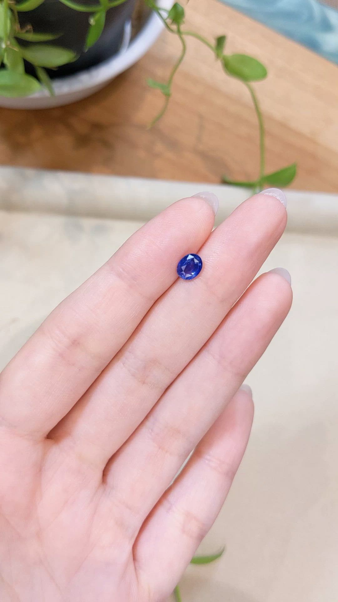 0.95 Ct. Blue Sapphire from Ceylon (Sri Lanka) Size Video