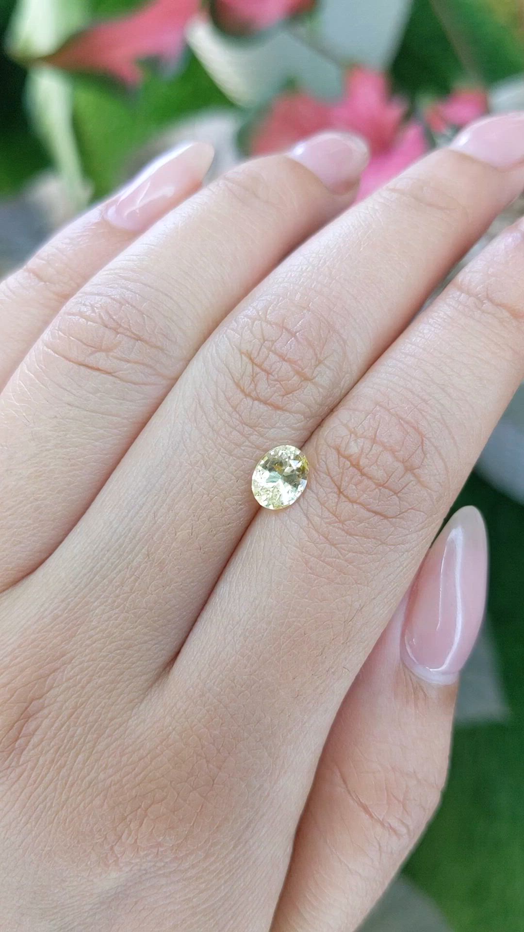 0.94 Ct. Yellow Sapphire from Ceylon (Sri Lanka) Size Video