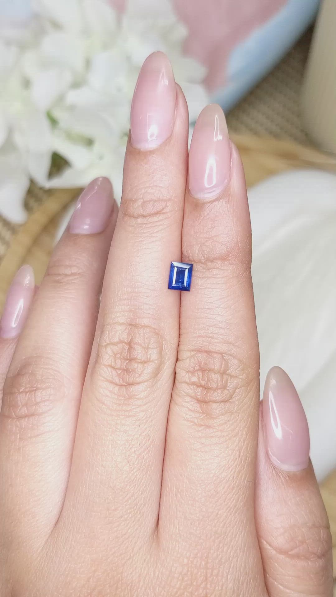 0.54 Ct. Blue Sapphire from Ceylon (Sri Lanka) Size Video