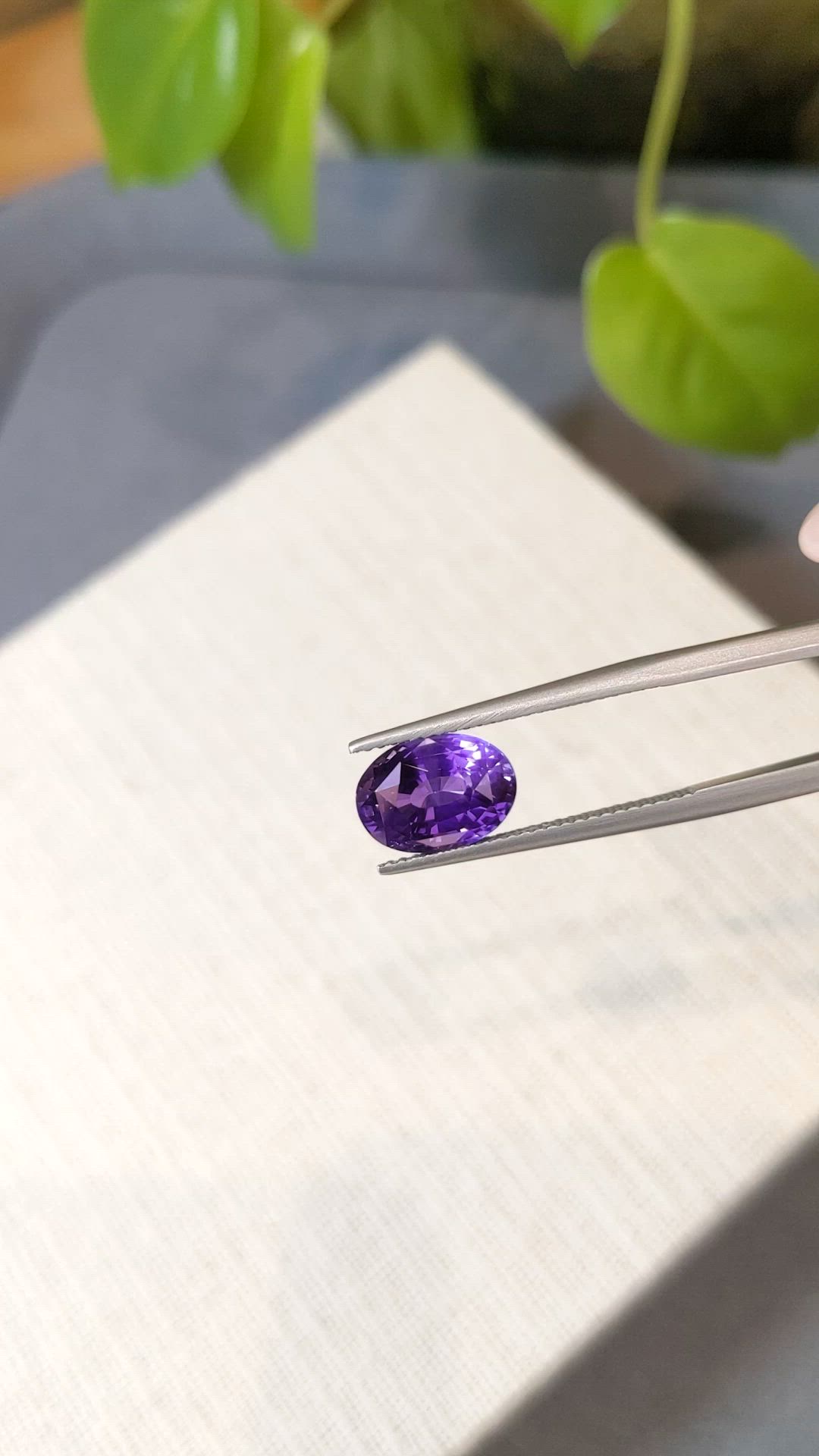 4.01 Ct. Purple Sapphire from Madagascar Size Video