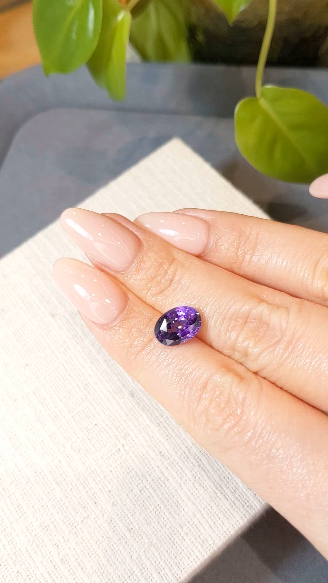 4.01 Ct. Purple Sapphire from Madagascar Size Video
