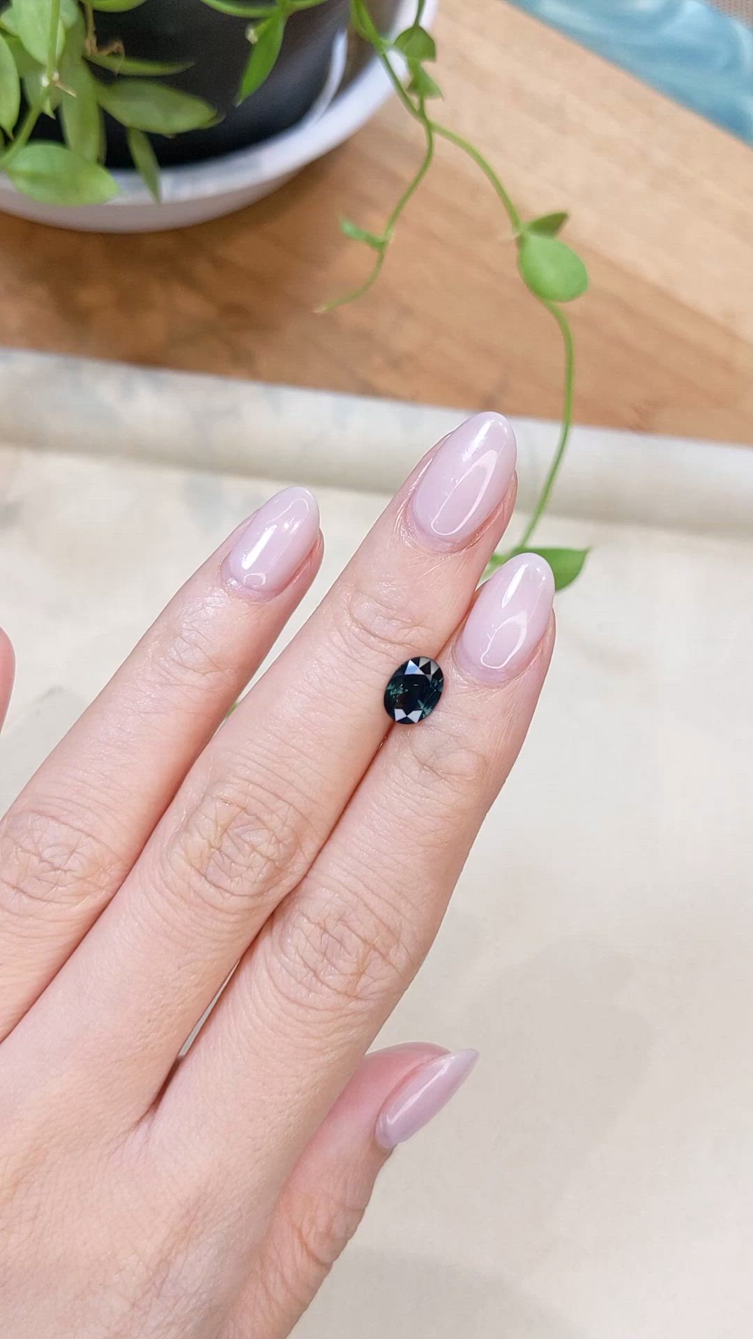 1.23 Ct. Greenish Blue Sapphire from Ceylon (Sri Lanka) Size Video