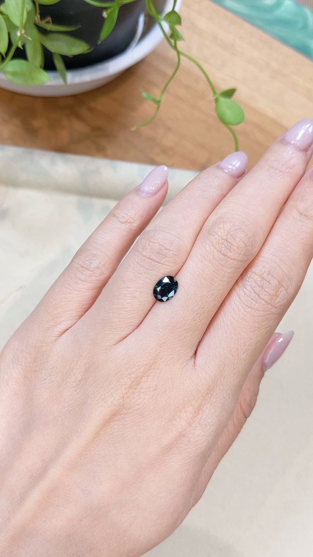 1.23 Ct. Greenish Blue Sapphire from Ceylon (Sri Lanka) Size Video