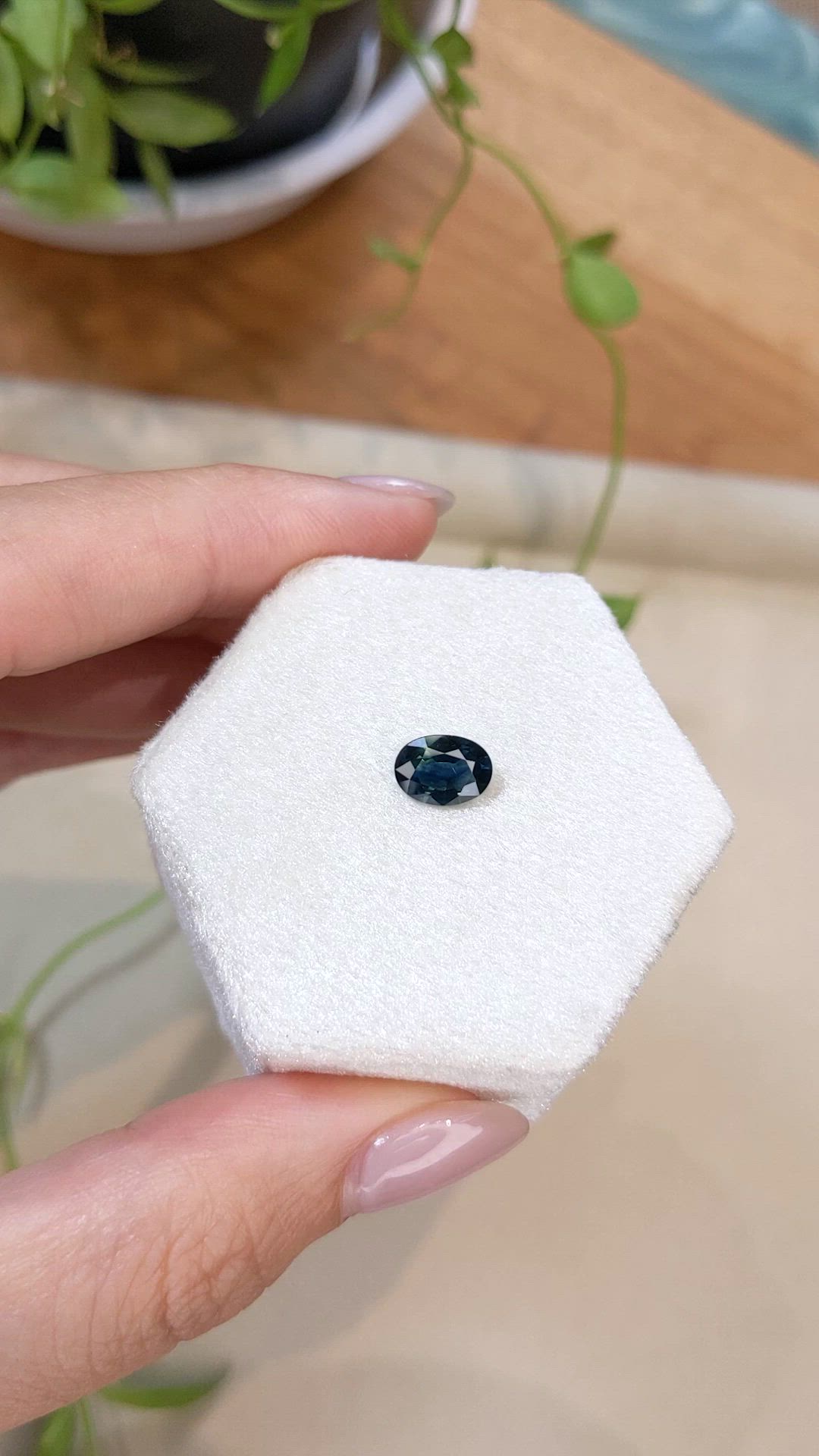 1.23 Ct. Greenish Blue Sapphire from Ceylon (Sri Lanka) Size Video