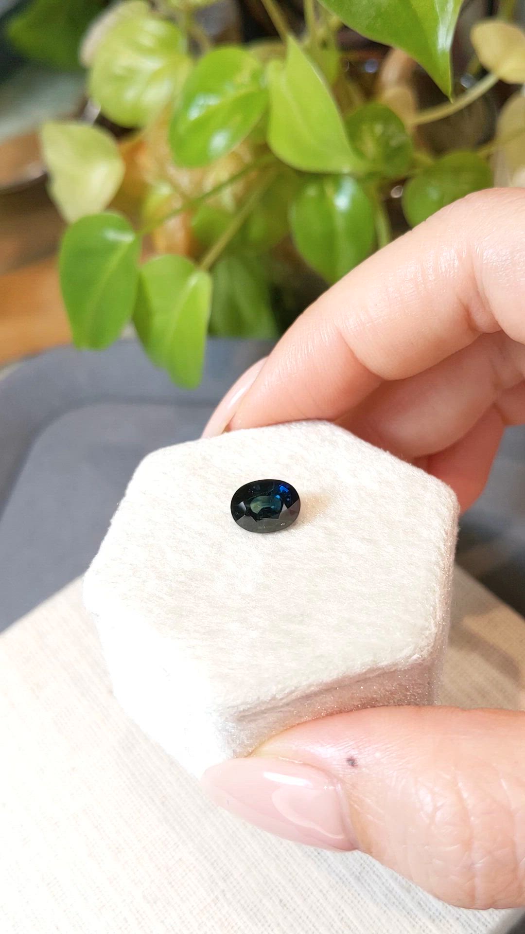 2.40 Ct. Greenish Blue Sapphire from Ceylon (Sri Lanka) Size Video