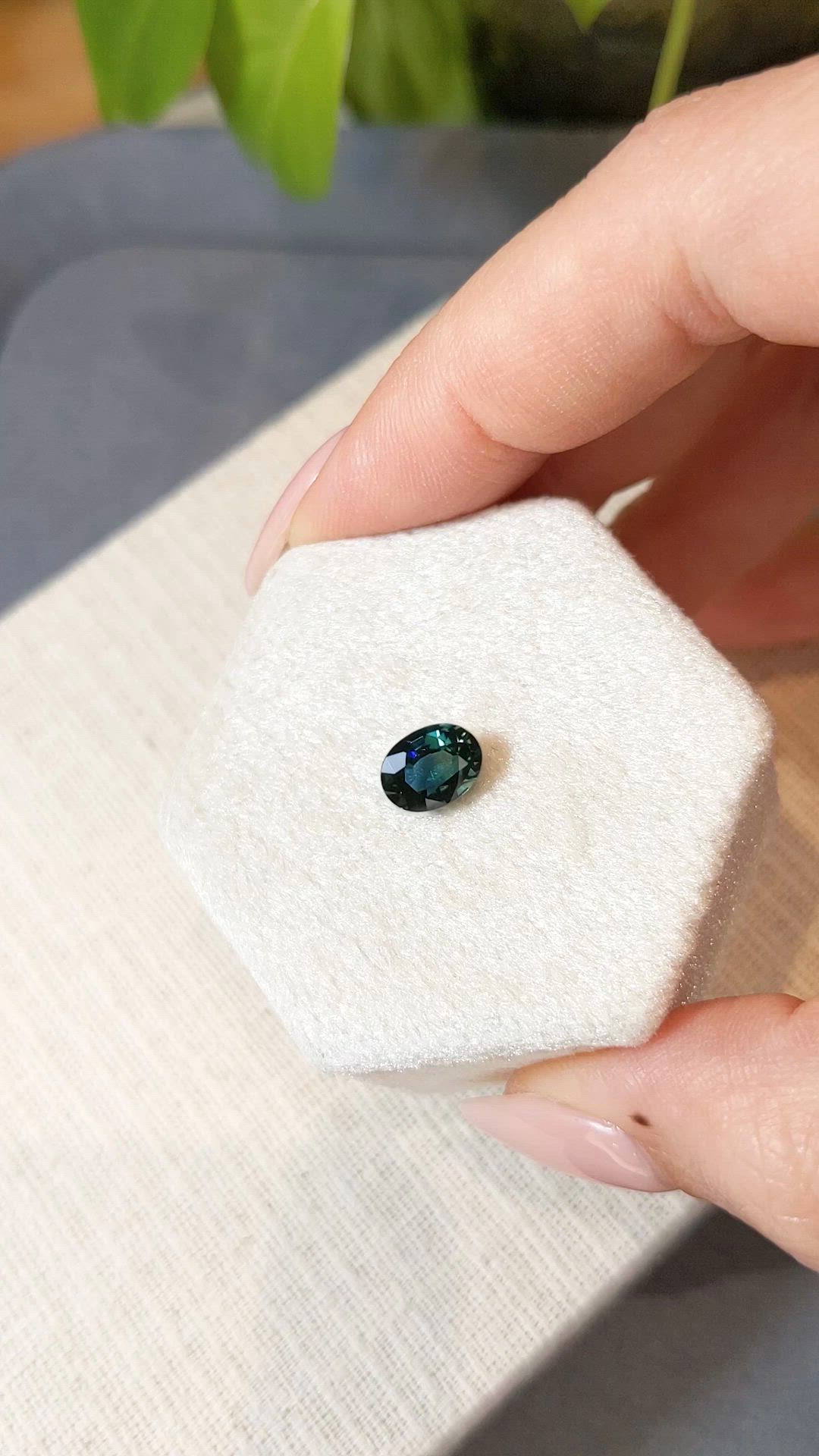 1.66 Ct. Bluish Green Sapphire from Ceylon (Sri Lanka) Size Video