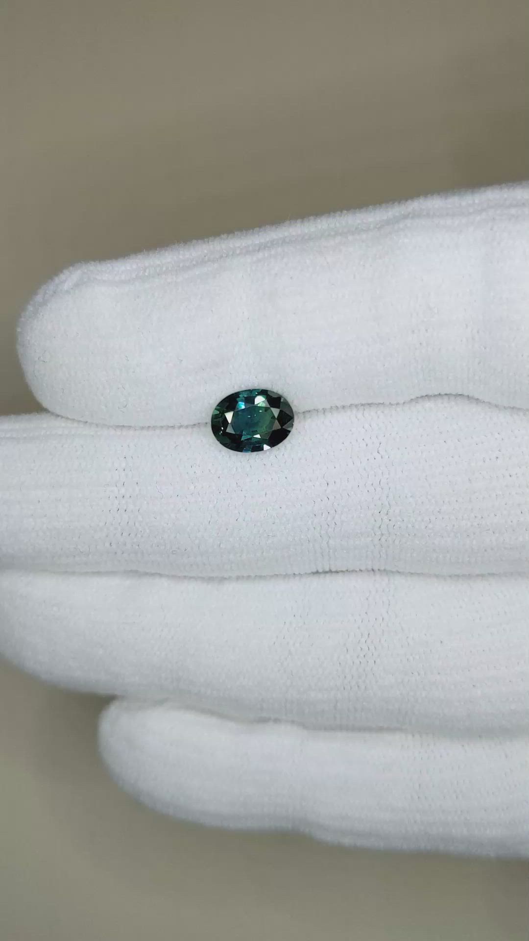 1.66 Ct. Bluish Green Sapphire from Ceylon (Sri Lanka) Size Video