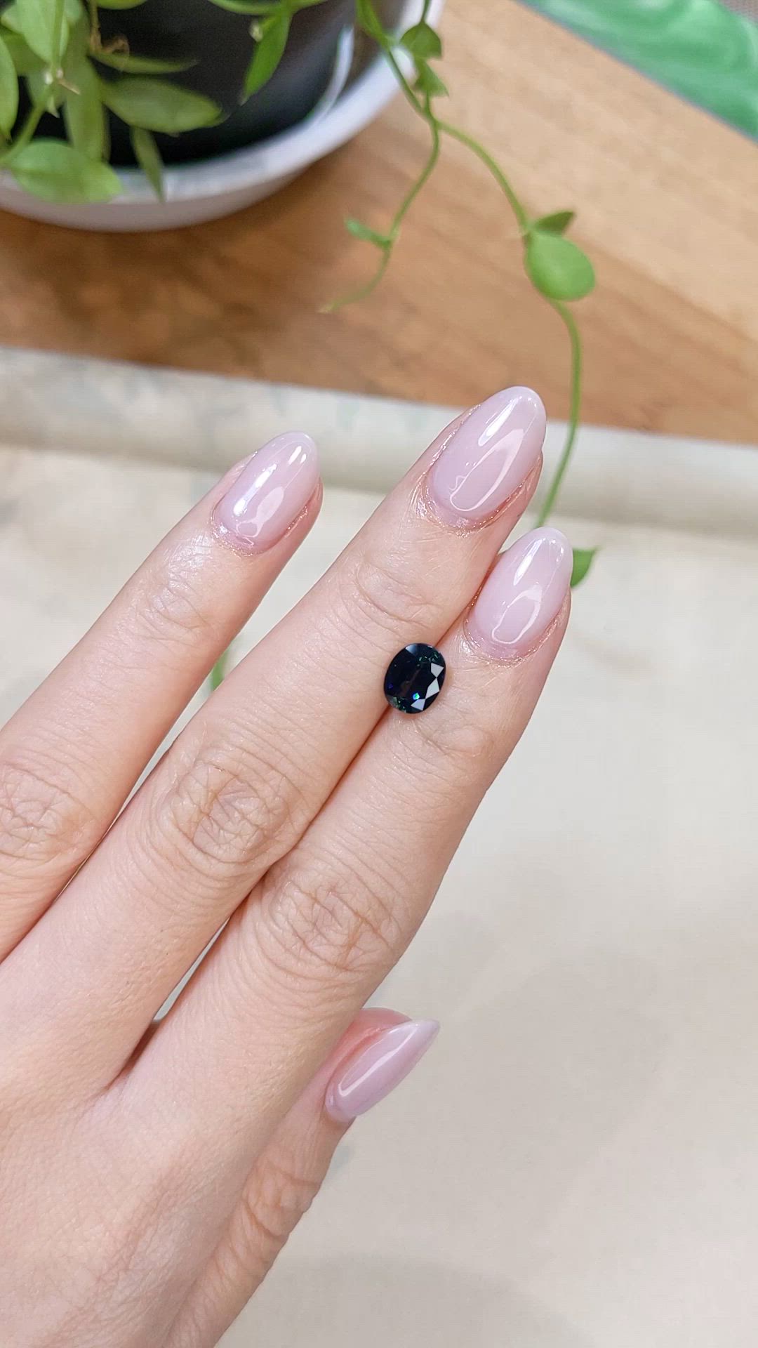 1.58 Ct. Bluish Green Sapphire from Ceylon (Sri Lanka) Size Video