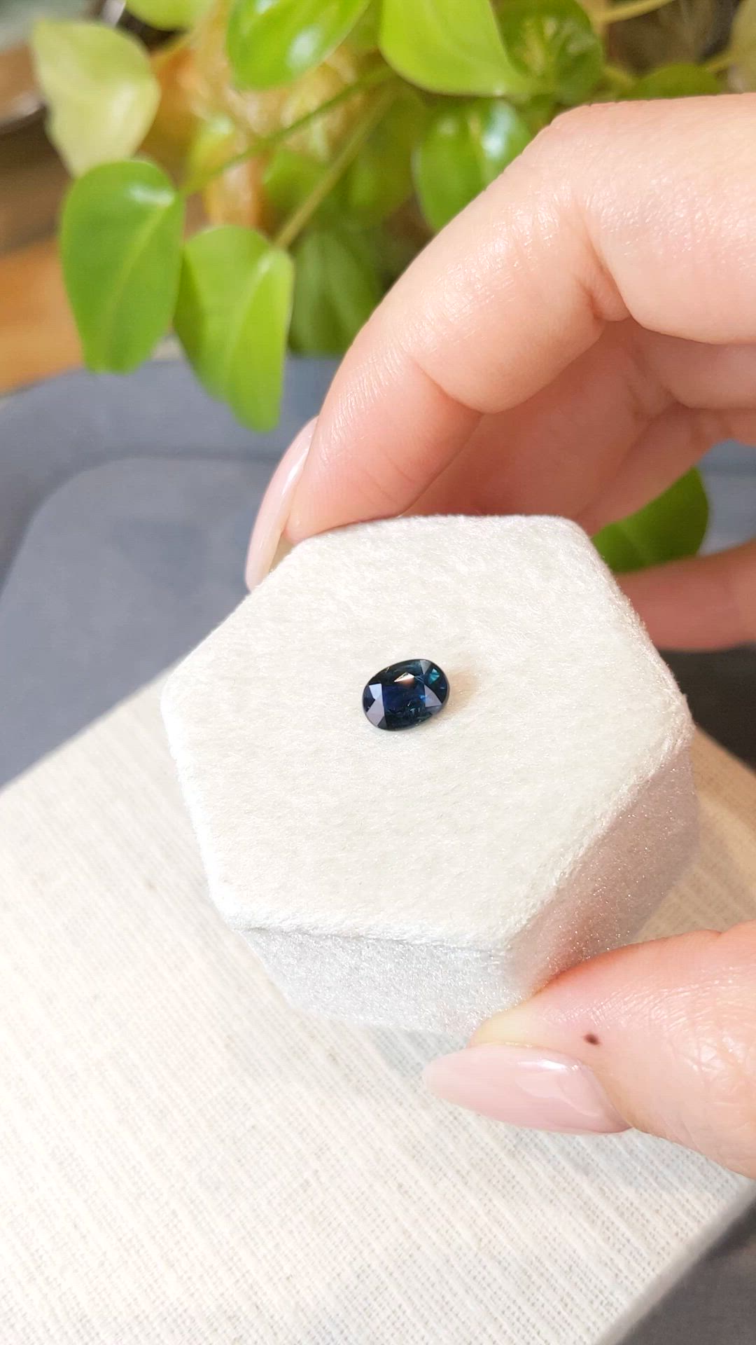 1.55 Ct. Greenish Blue Sapphire from Ceylon (Sri Lanka) Size Video