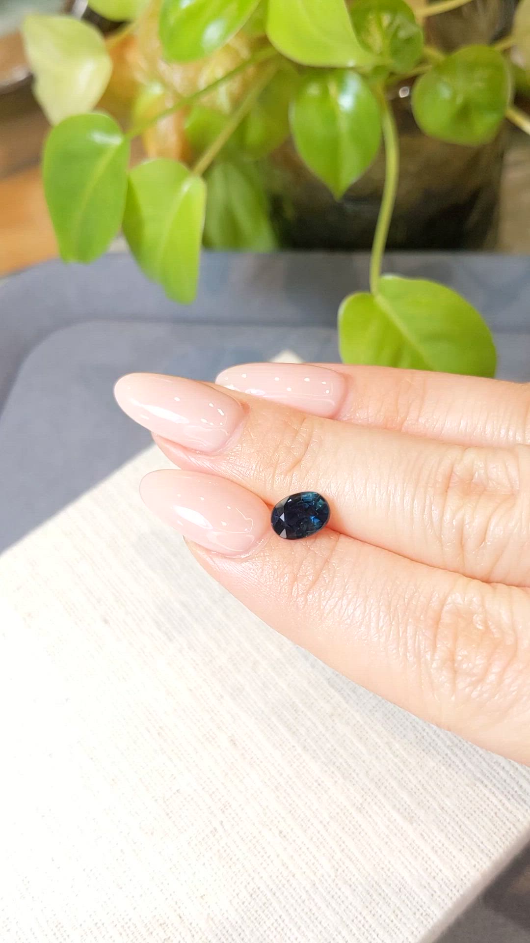 1.55 Ct. Greenish Blue Sapphire from Ceylon (Sri Lanka) Size Video
