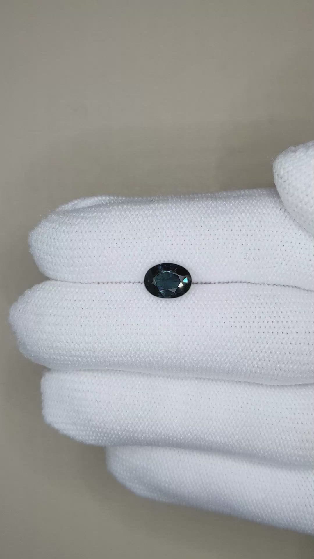 1.66 Ct. Bluish Green Sapphire from Ceylon (Sri Lanka) Size Video