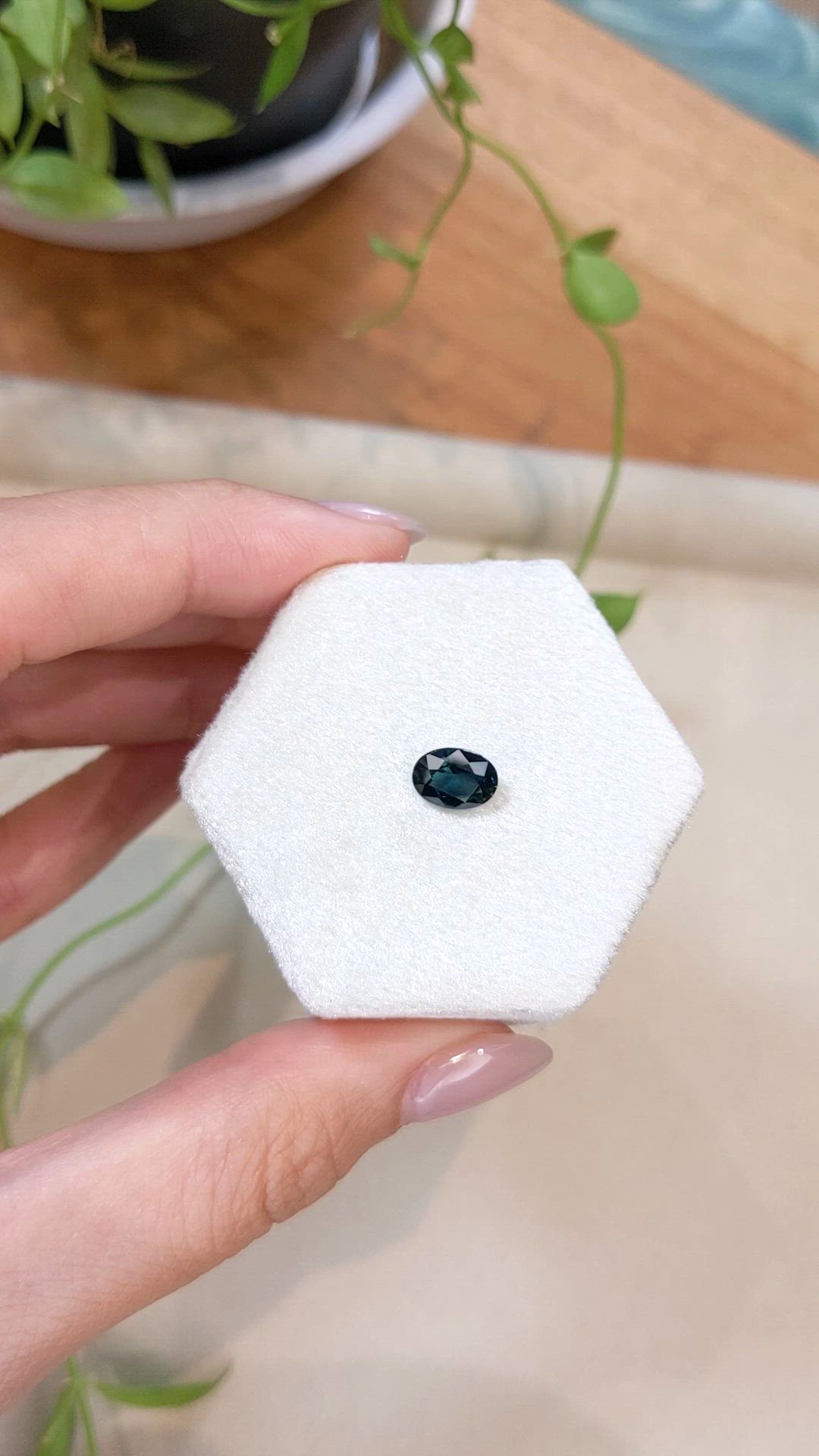 1.66 Ct. Bluish Green Sapphire from Ceylon (Sri Lanka) Size Video